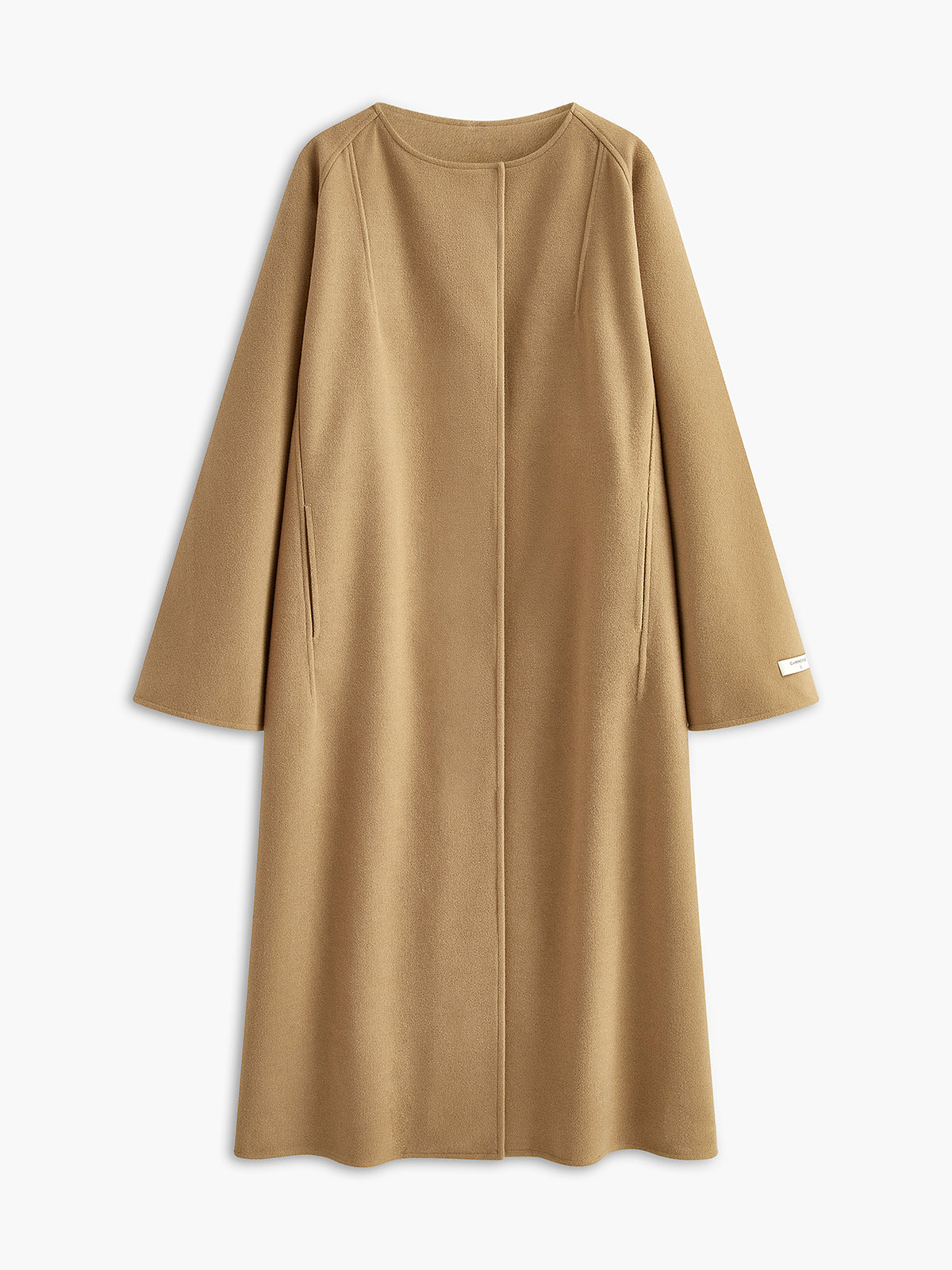 Minimalist Oversized Wool Long Coat-Chicvia
