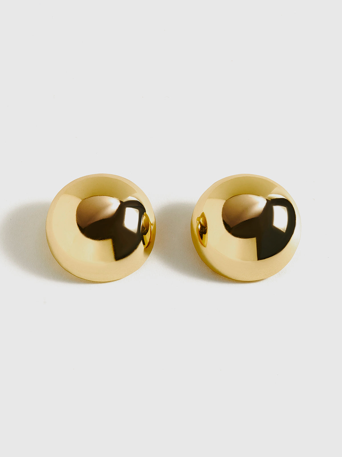 Glossy Half-Ball Stud Earrings-Chicvia