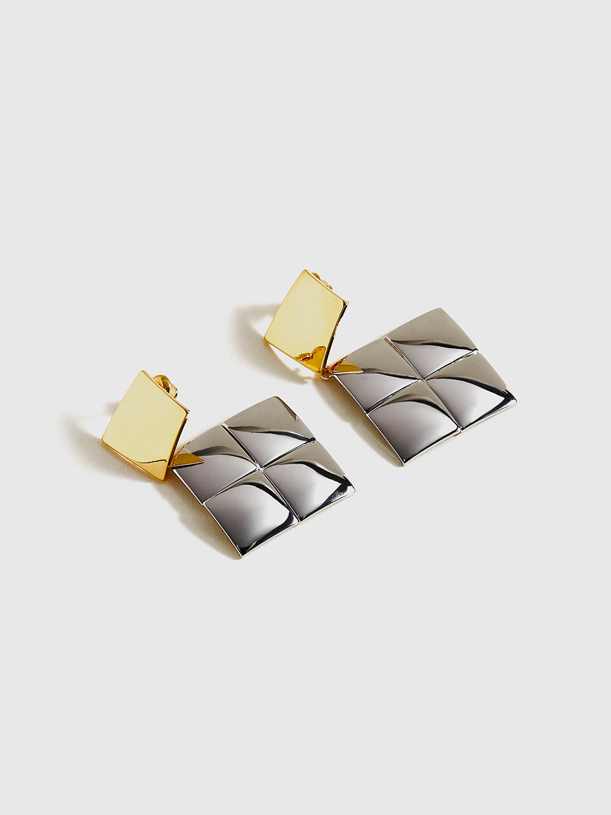 Contrast Color Square Pendant Earrings-Chicvia