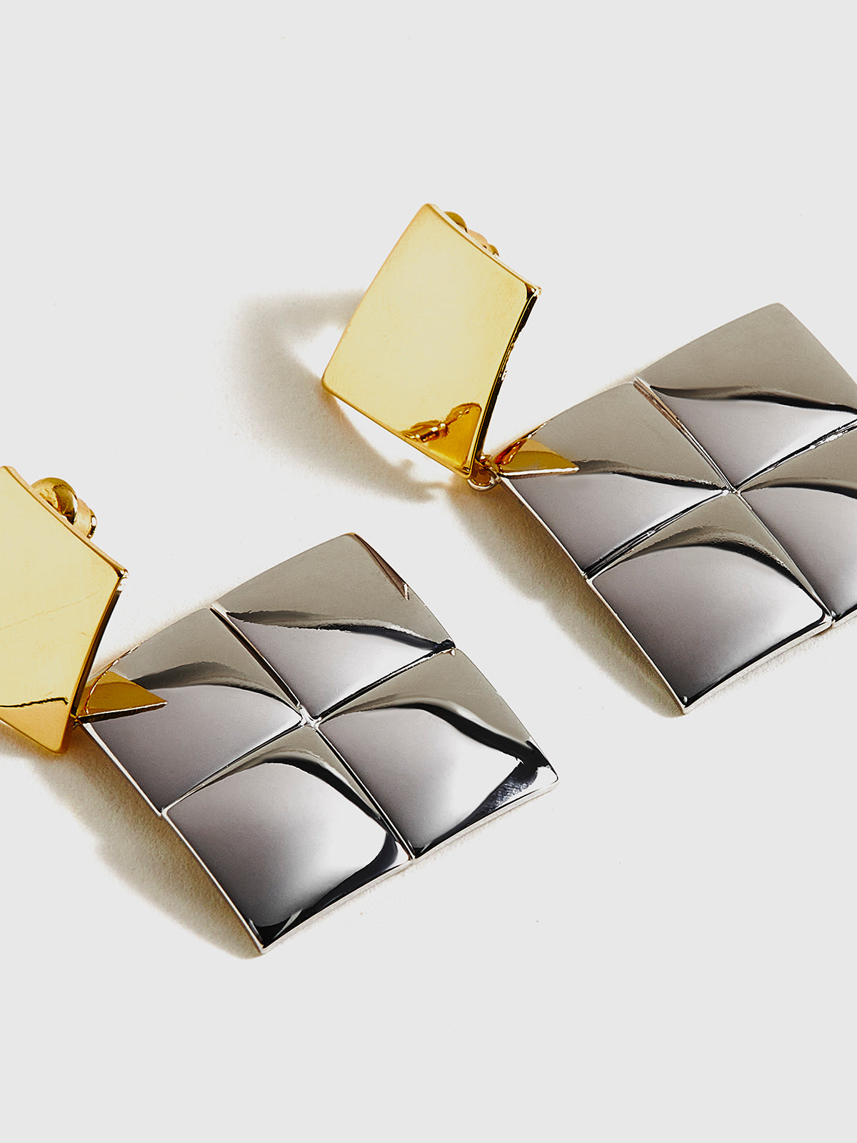 Contrast Color Square Pendant Earrings-Chicvia