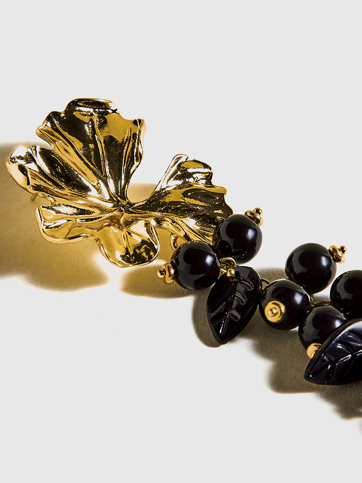 Metal Flower Ball Beaded Tassel Earrings-Chicvia