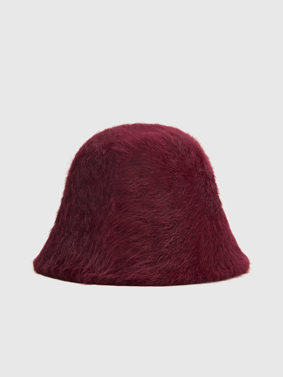 Plain Rabbit Fur Bucket Hat-Chicvia