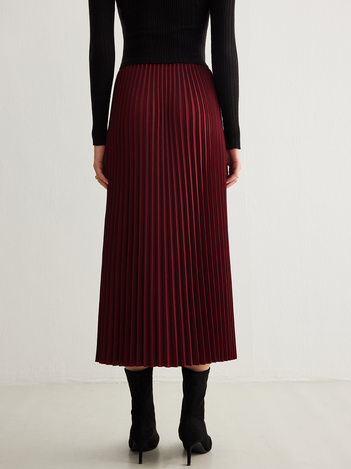 Minimalist Pleated Flowy Skirt-Chicvia