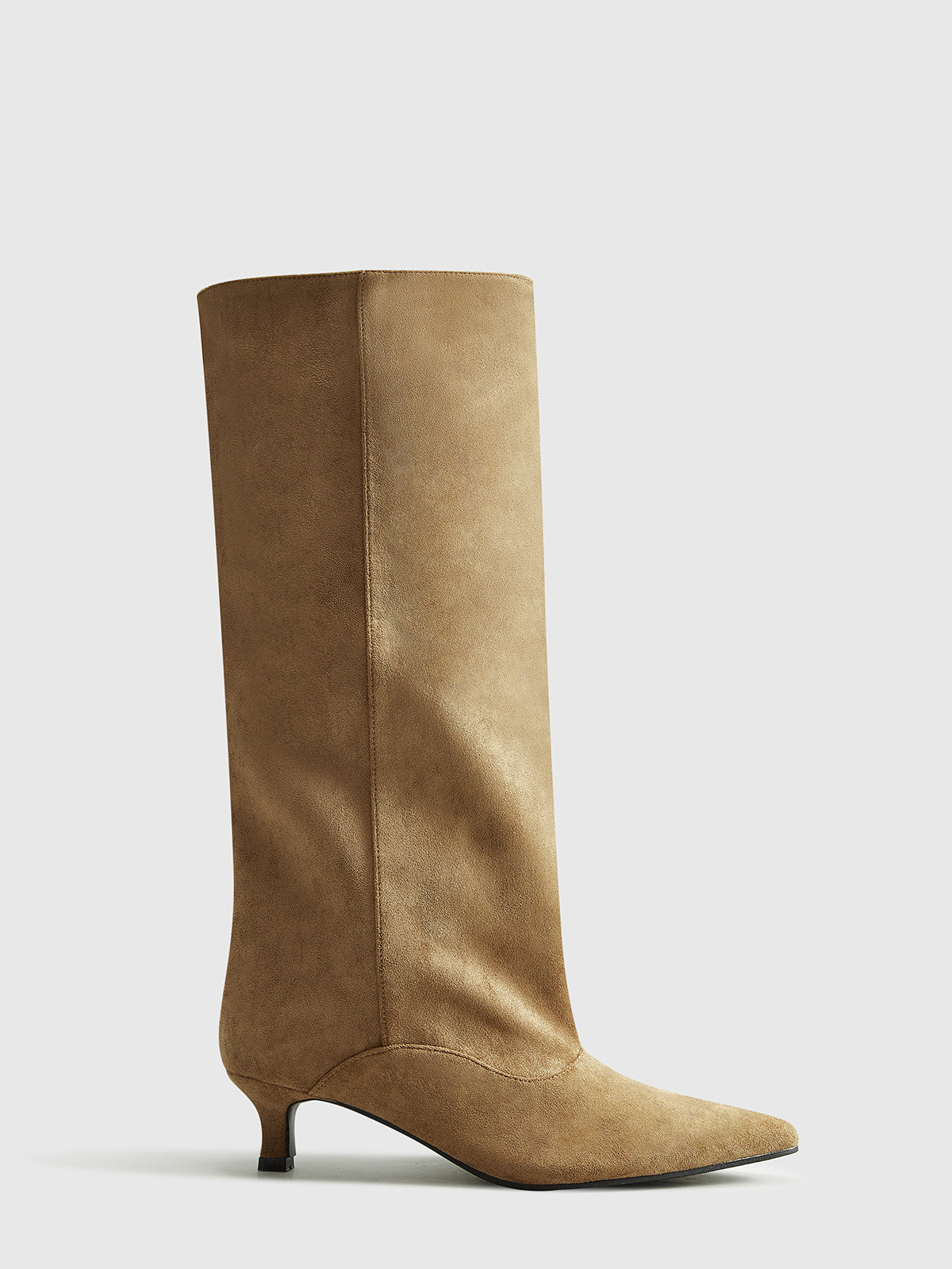 Kitten Suede Knee-High Boots-Chicvia