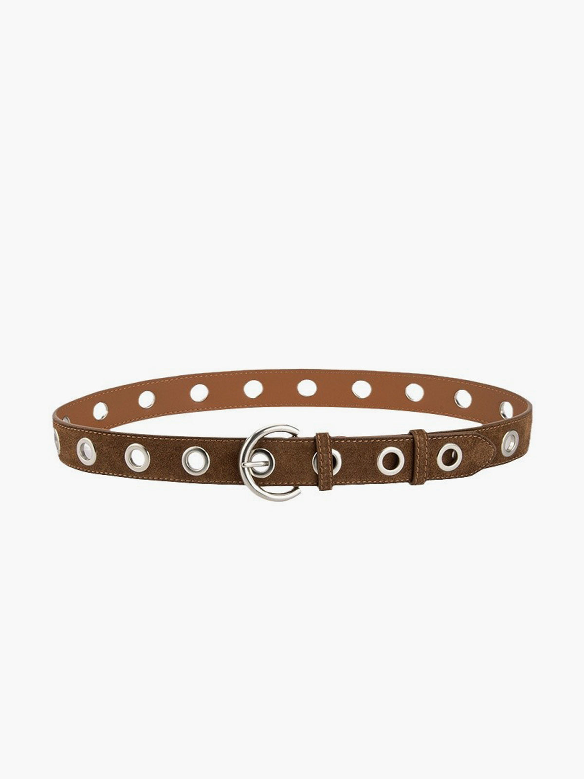 Buckle Slim Suede Belt-Chicvia