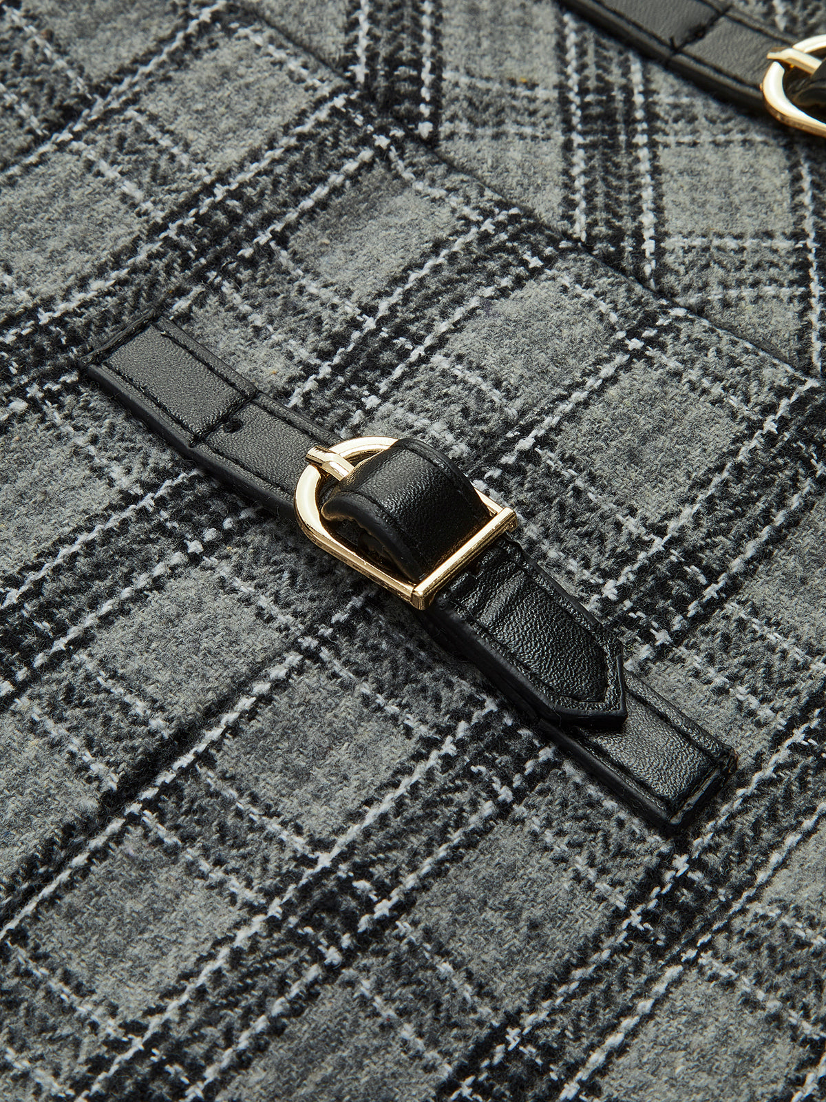 Checked Pleated Zipper Mini Skirt-Chicvia