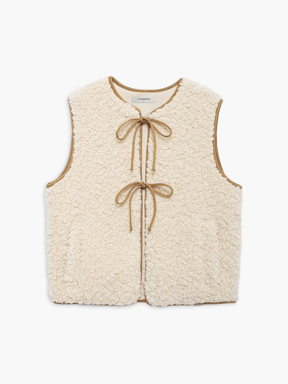 Lace Up Fleece Vest-Chicvia