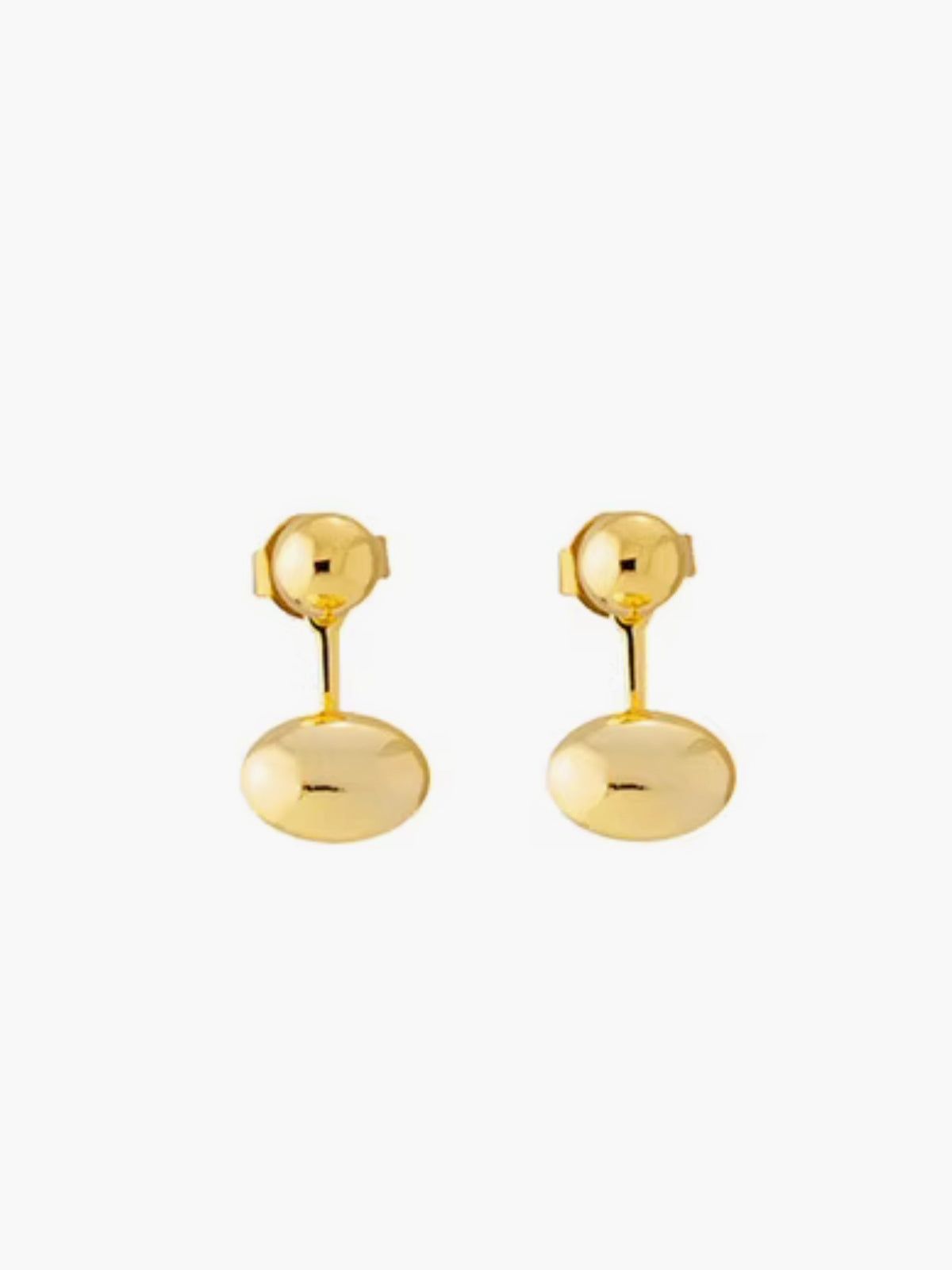 Oval Bean Stud Earrings-Chicvia