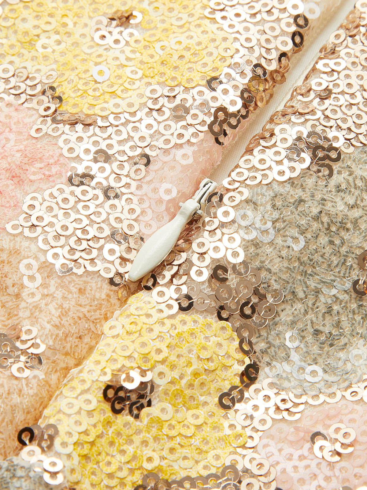 Floral Sequins Zipper Mini Skirt-Chicvia