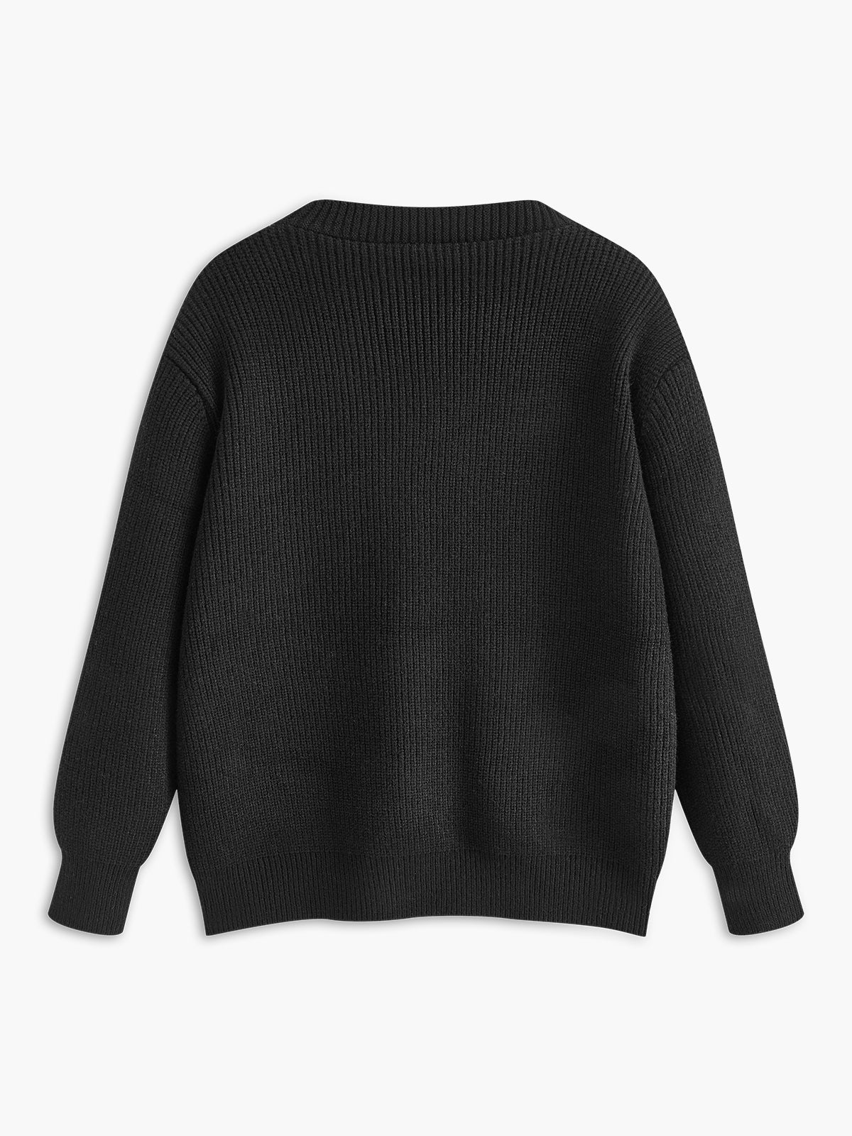 Contrast Piping Panel Cozy Cardigan-Chicvia