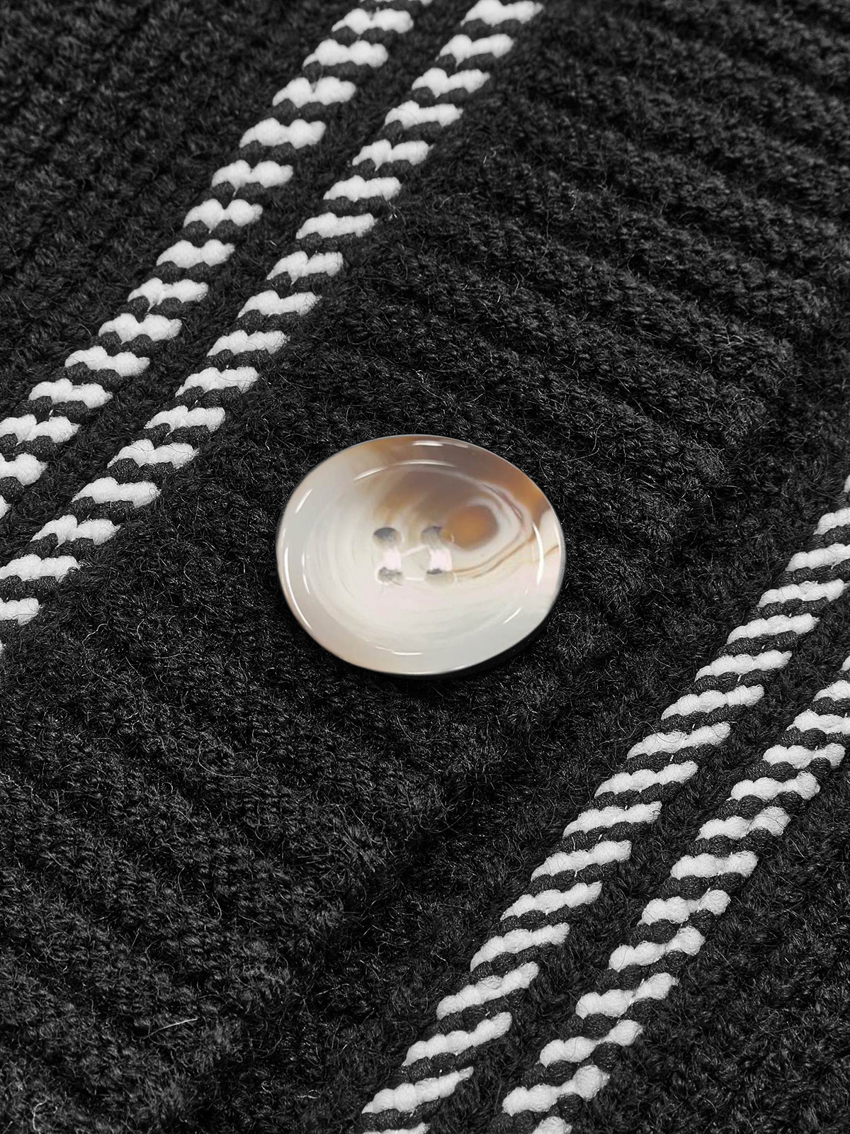 Contrast Piping Panel Cozy Cardigan-Chicvia