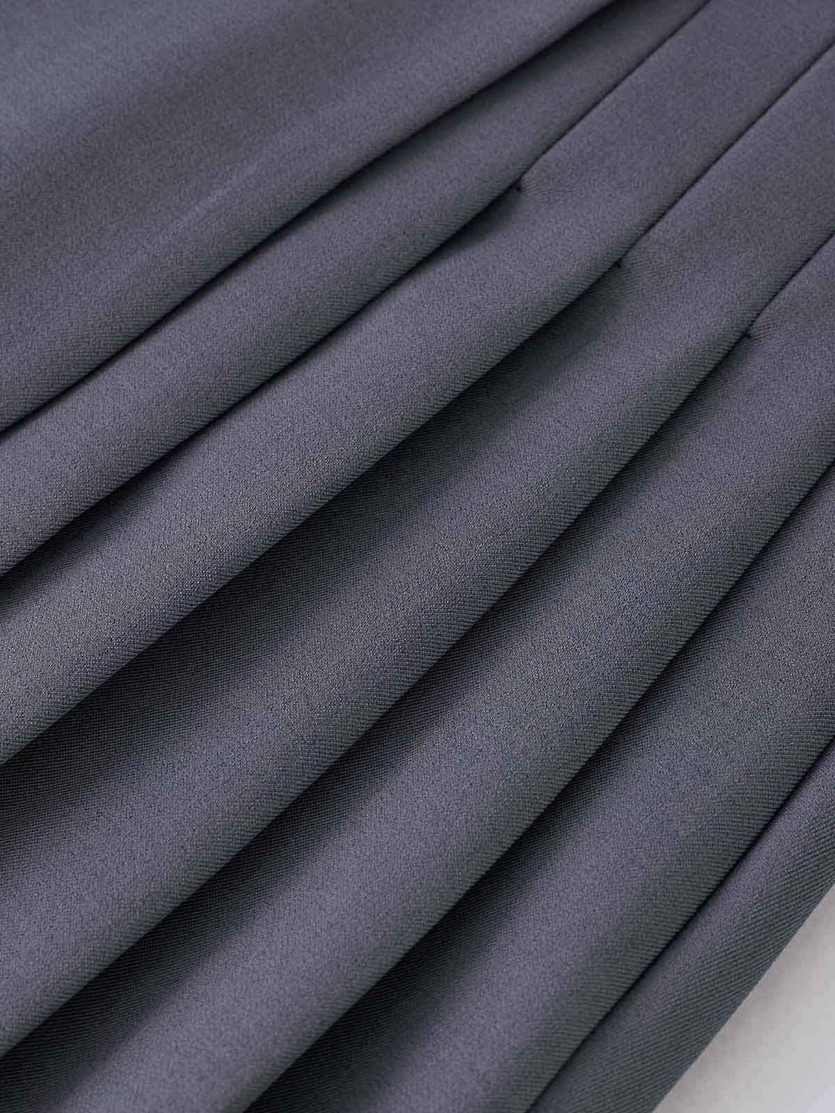 Button Zipper Pleated Suit Skirt-Chicvia