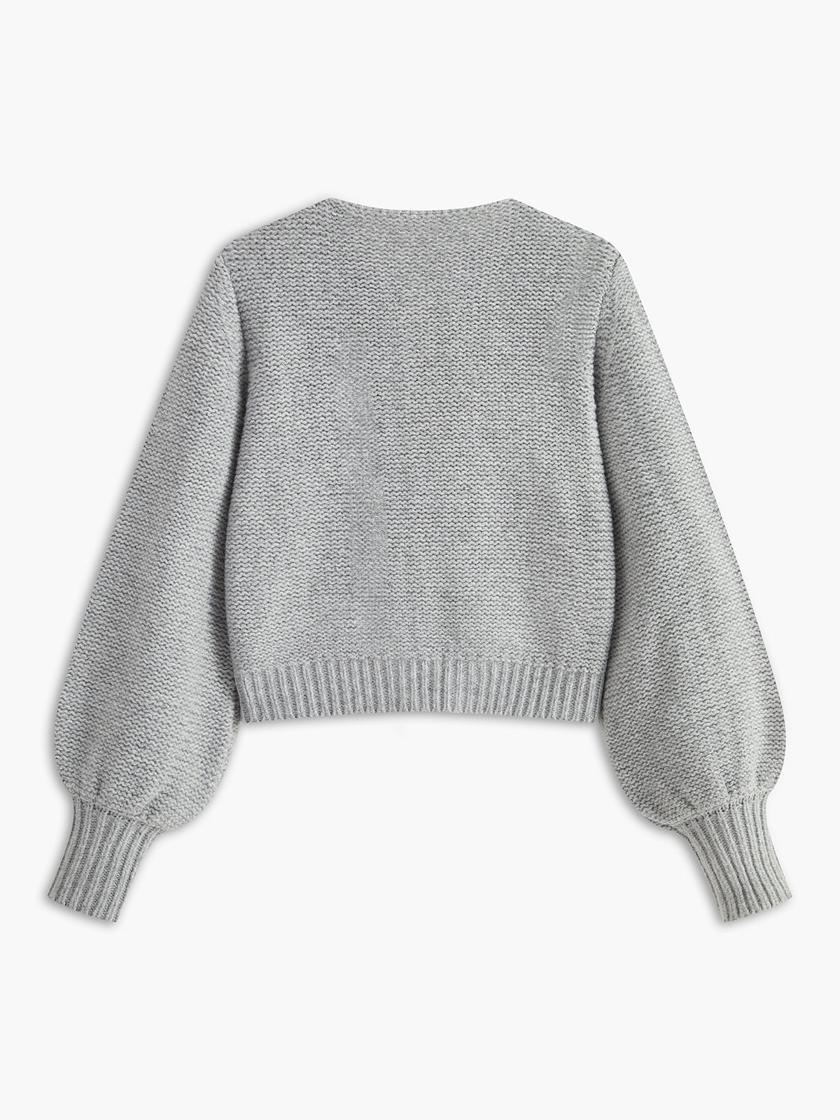 Crew Neck Bow Knit Top-Chicvia