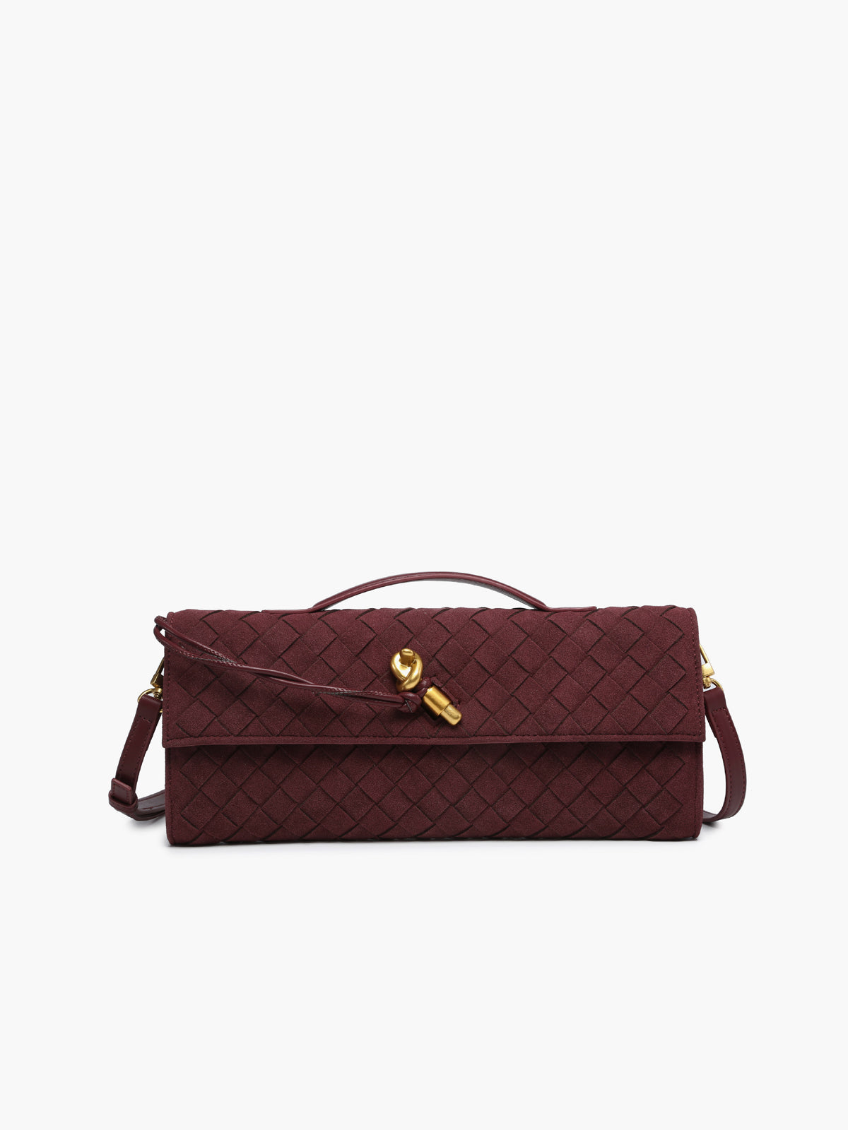 Flap Suede Clutch Bag-Chicvia