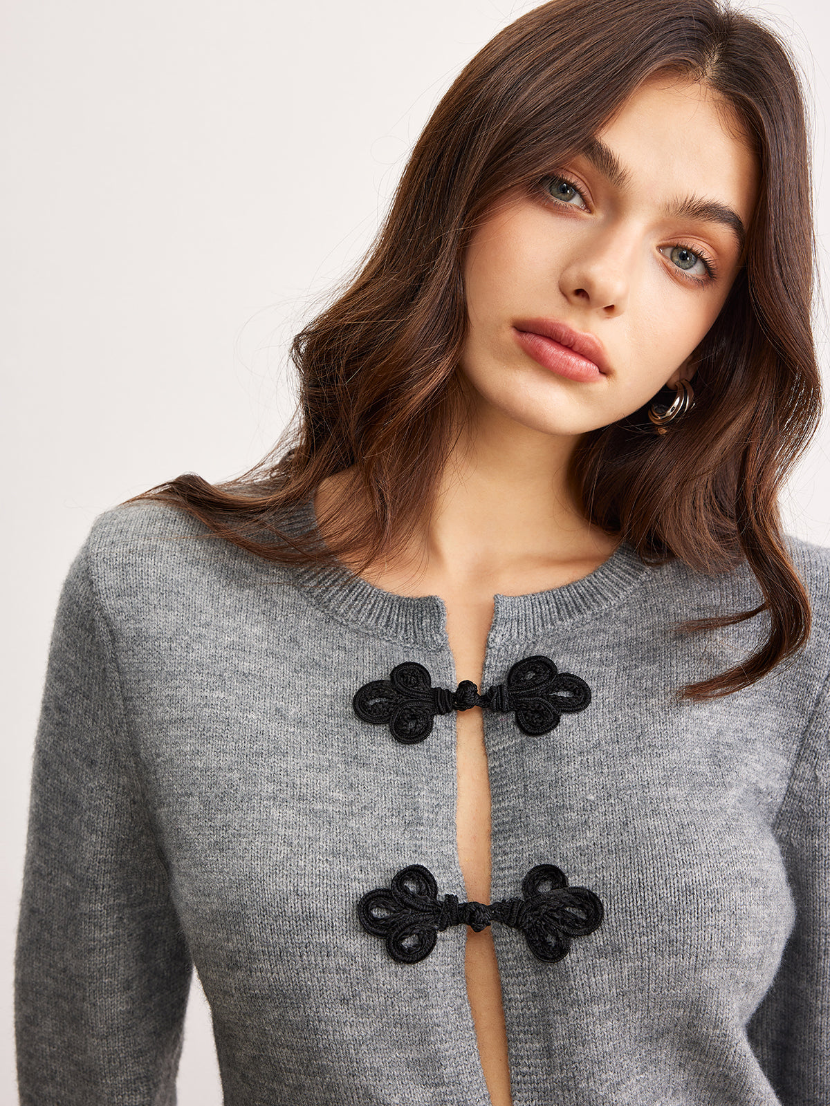 Leisure Chinese Knot Button Cardigan-Chicvia