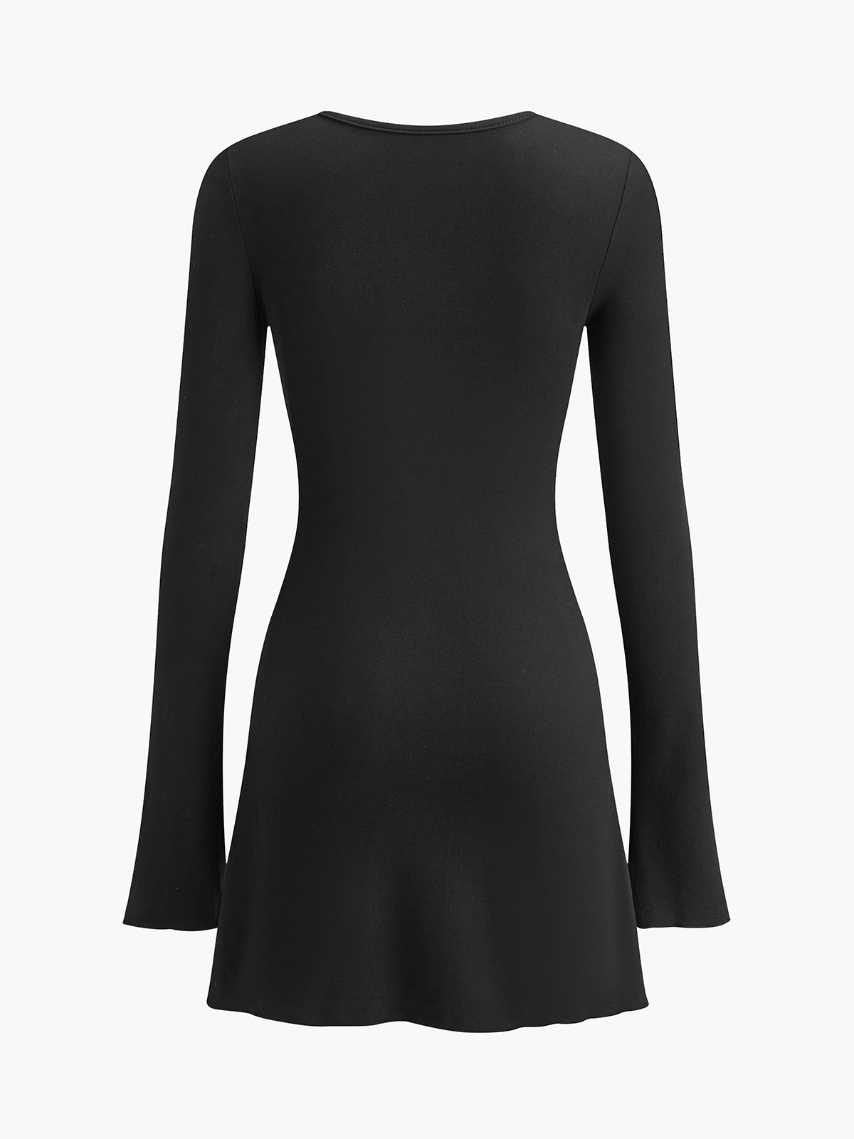 Circle-Ring Cutout Jersey Dress-Chicvia