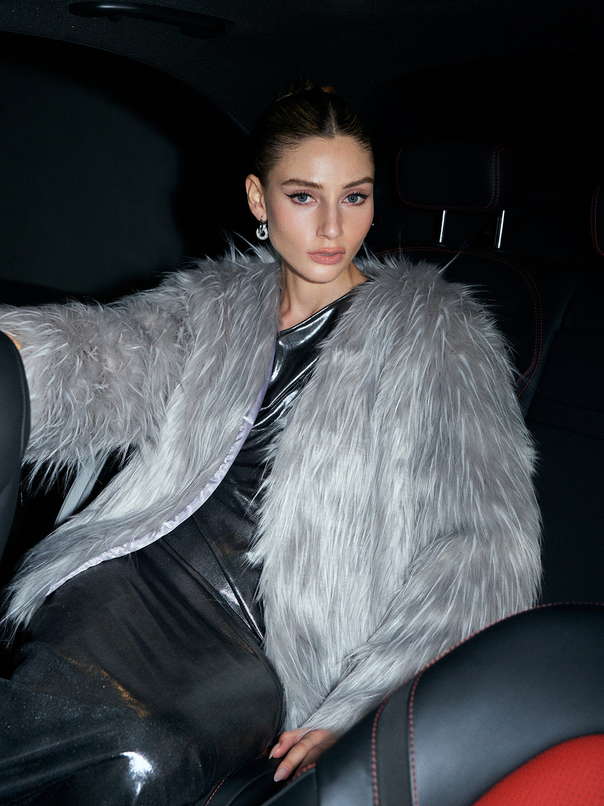 Elegant Faux Fur Coat-Chicvia