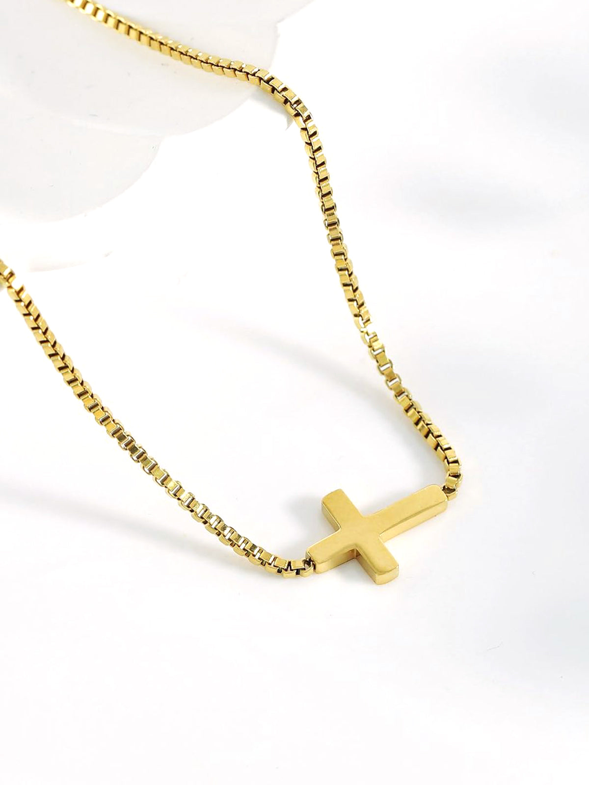 Mini Cross Pendant Necklace-Chicvia