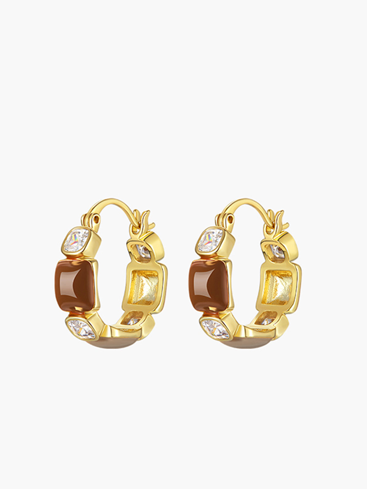 Luxury Rhinestone Hoop Earrings-Chicvia