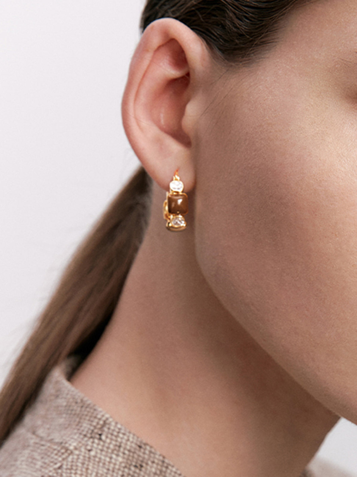 Luxury Rhinestone Hoop Earrings-Chicvia