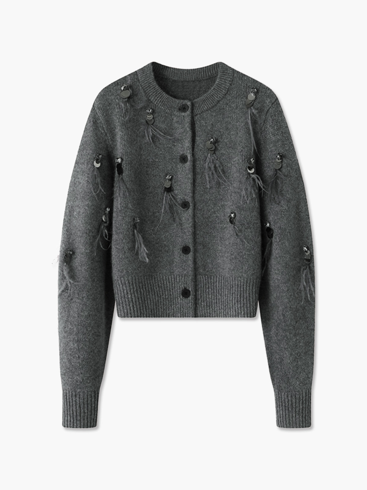 Leisure Button Sequins Cardigan-Chicvia