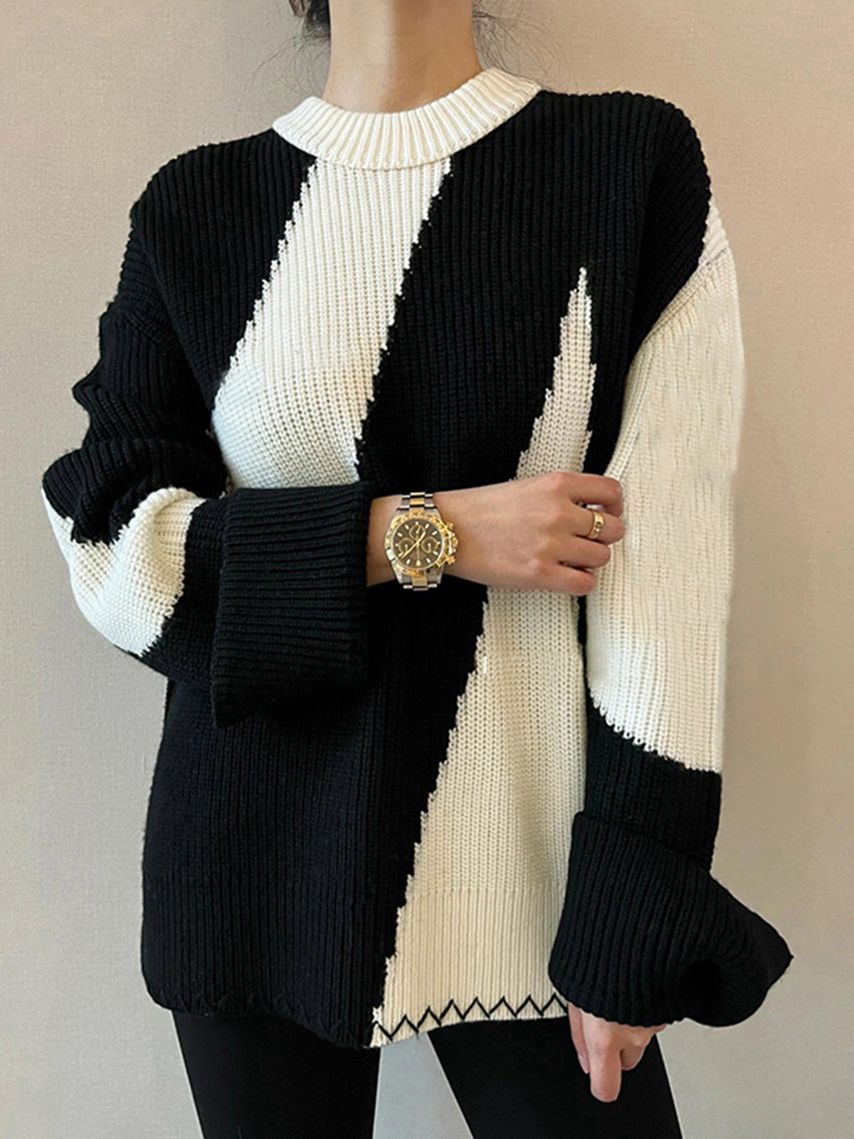 Oversized Zebrataur Sweater-Chicvia
