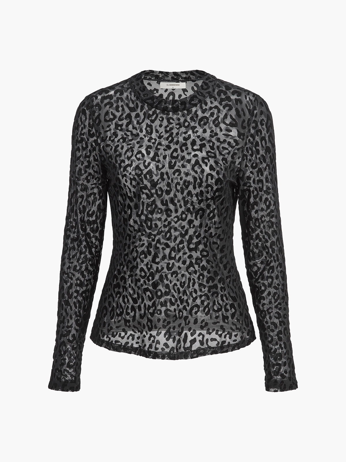 Leopard Printed Sheer T-Shirt-Chicvia