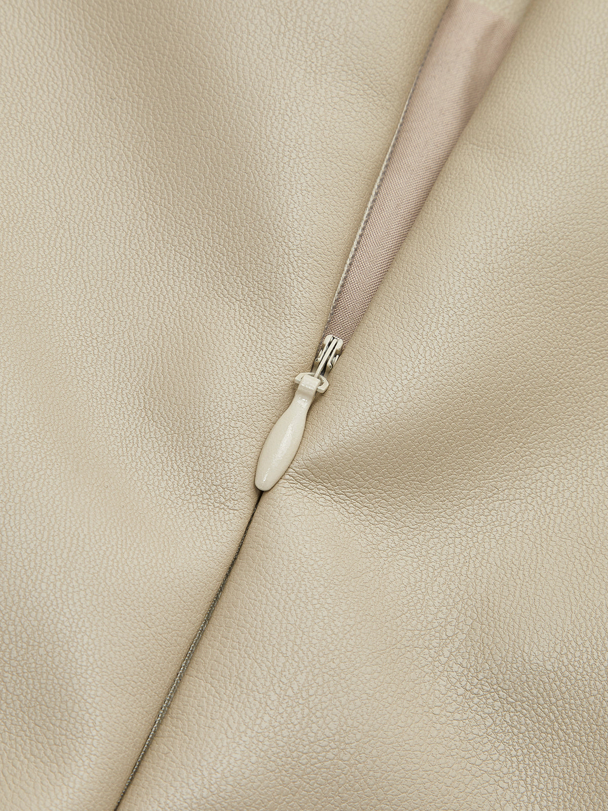 Faux Leather Piping Sit Midi Skirt-Chicvia