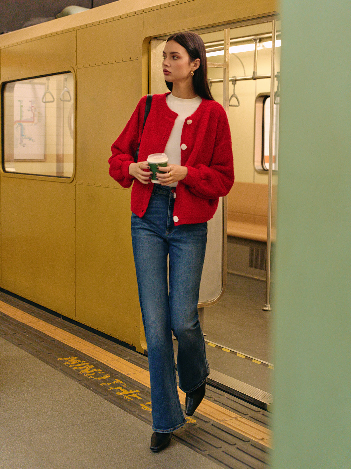 Casual Wool-Blend Button Cardigan-Chicvia