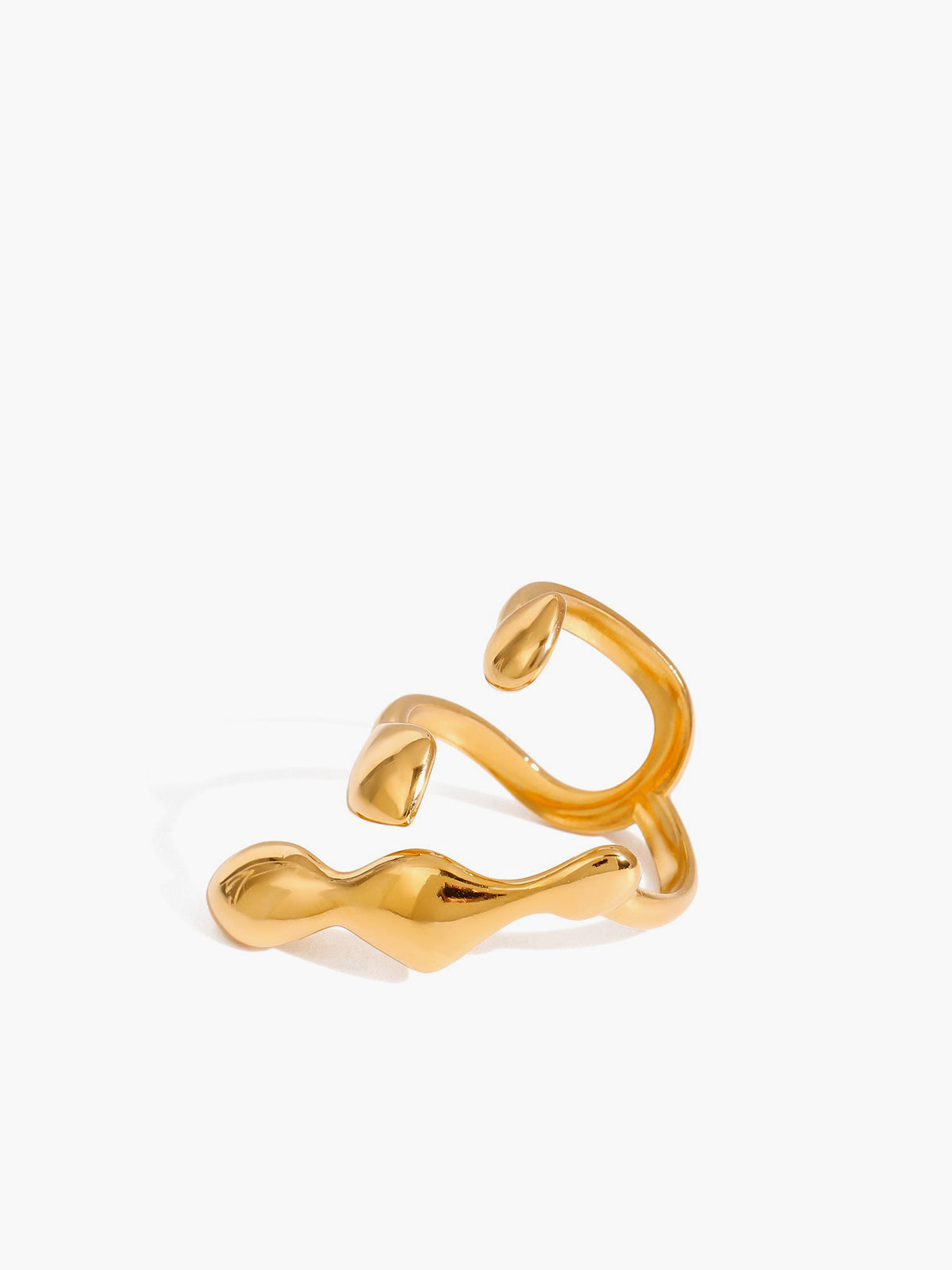 Liquid Lava Adjustable Open Ring-Chicvia