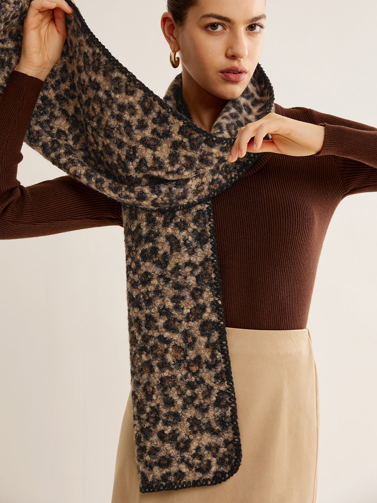 Leopard Printed Minky Scarf-Chicvia