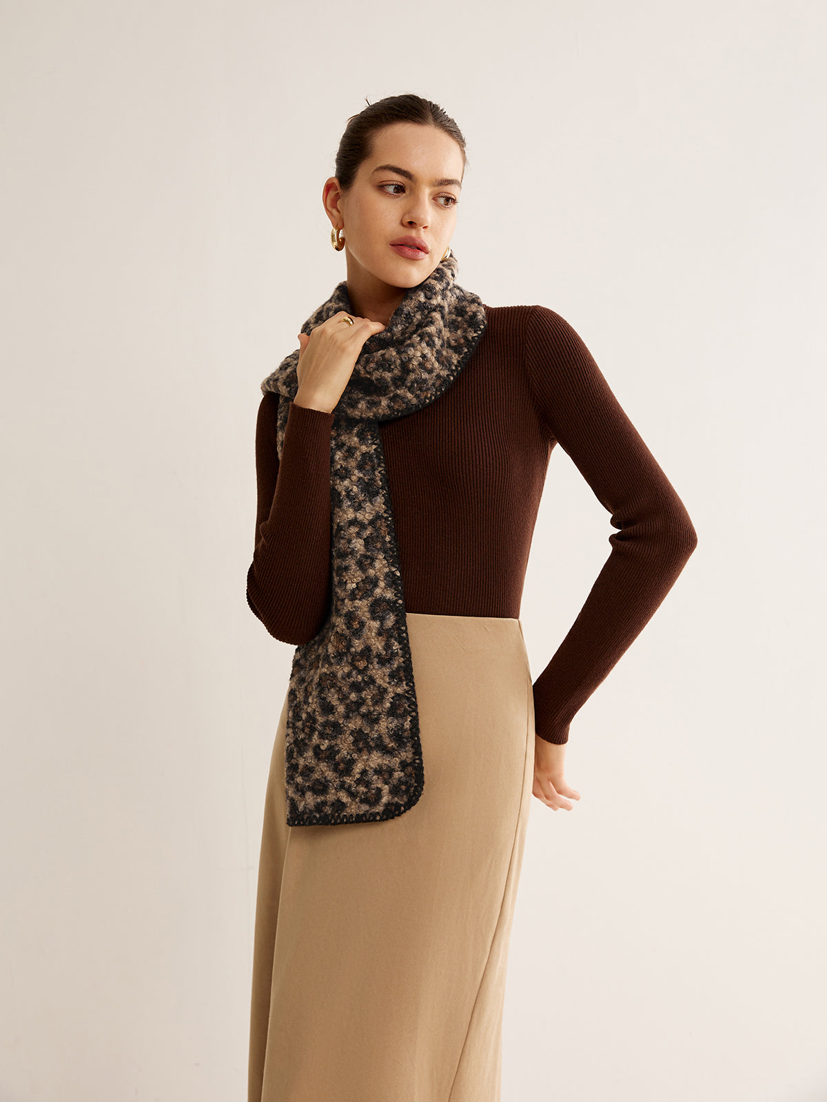 Leopard Printed Minky Scarf-Chicvia