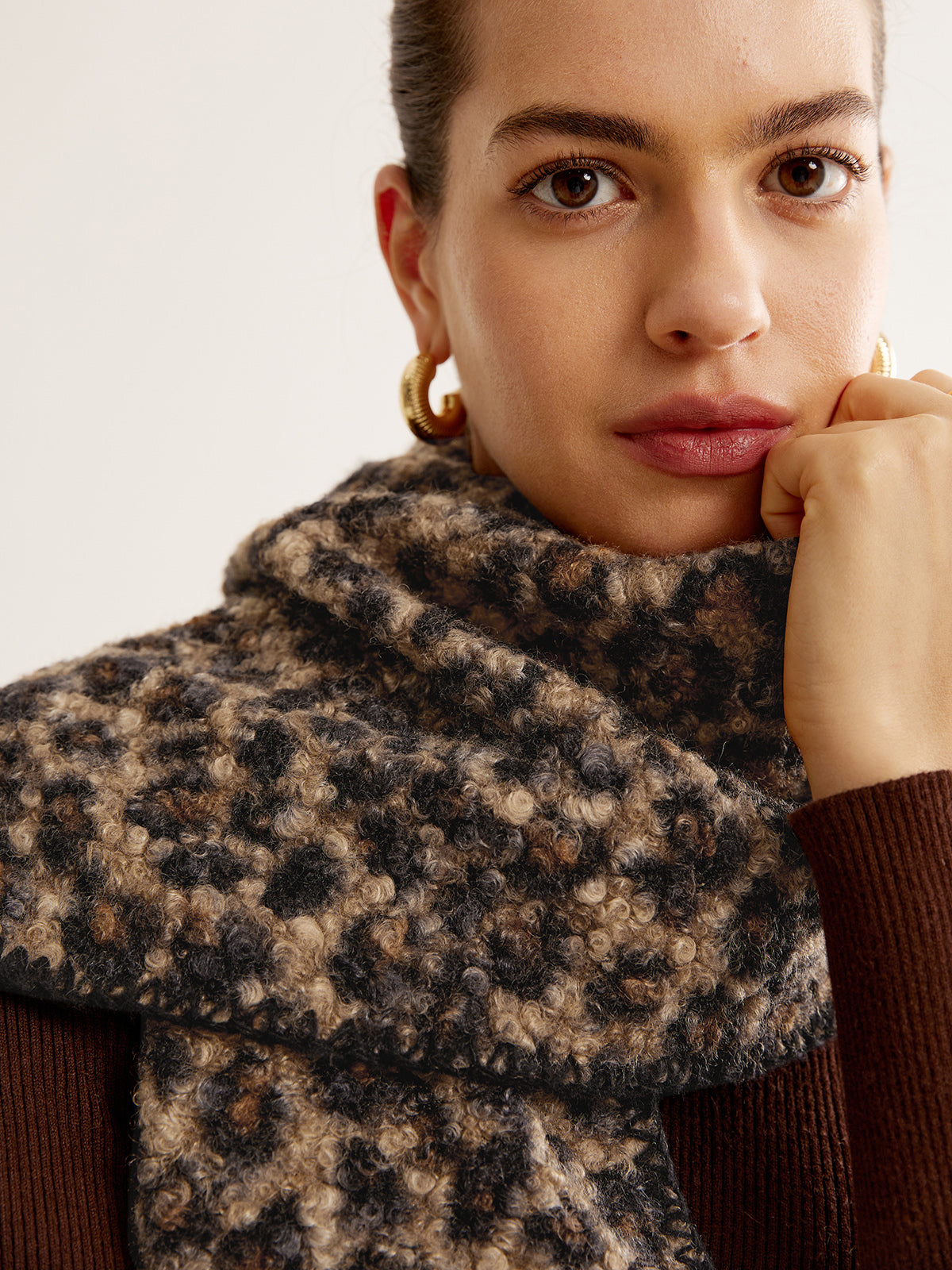 Leopard Printed Minky Scarf-Chicvia