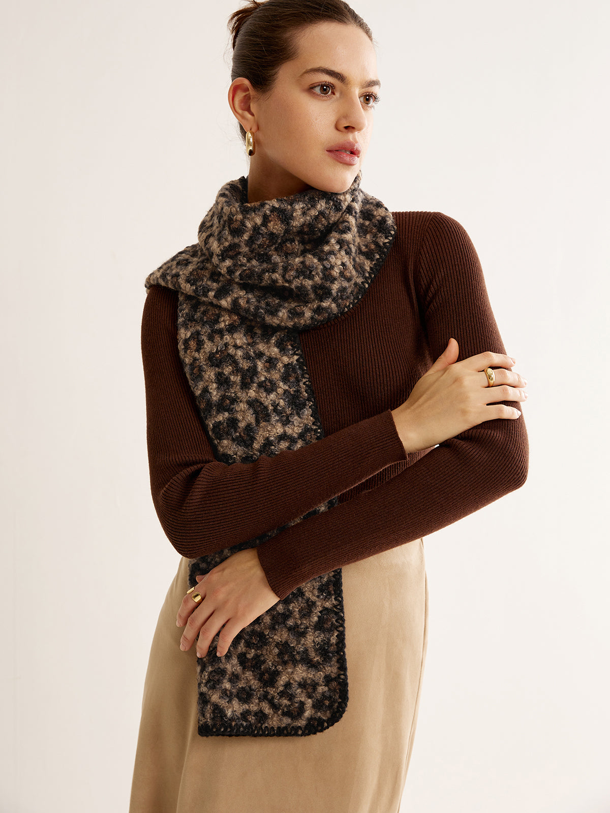 Leopard Printed Minky Scarf-Chicvia