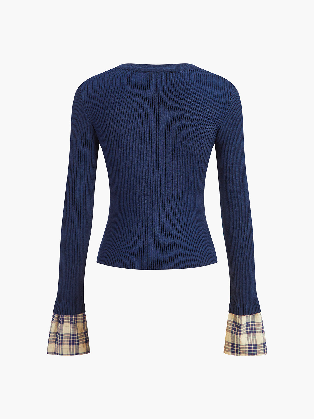 Color Block Button Panel Cardigan-Chicvia