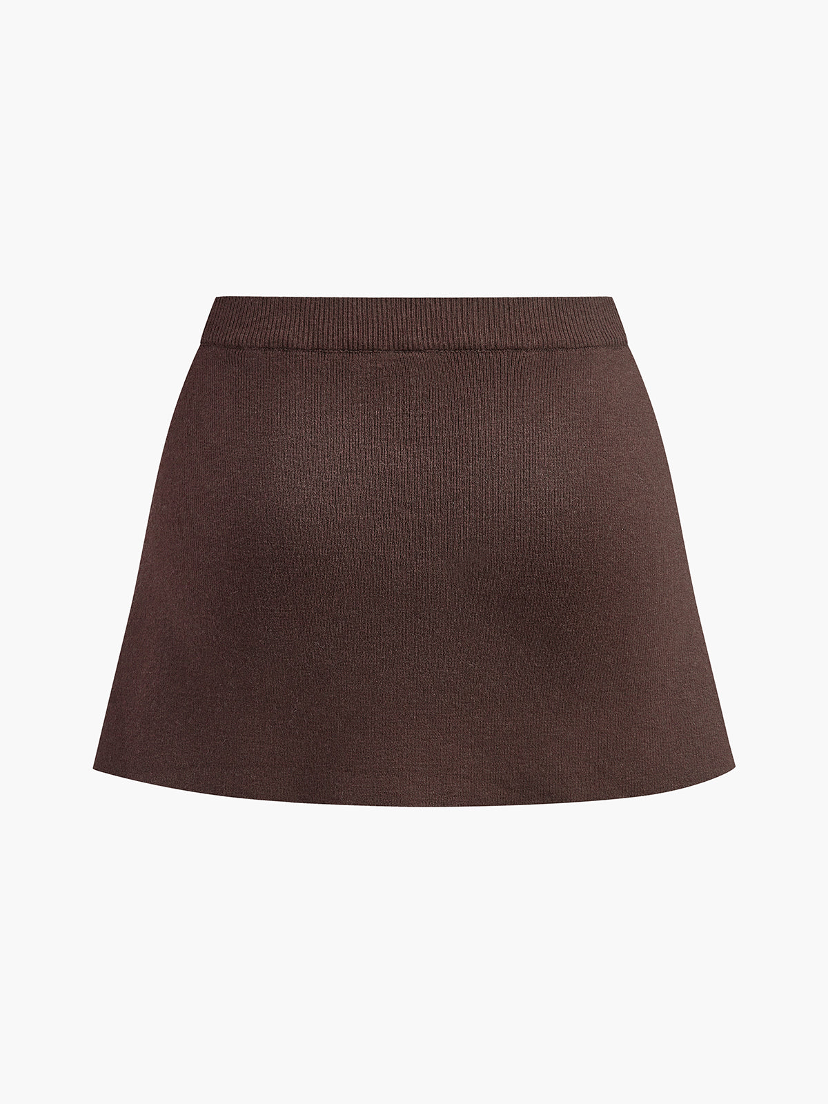 Elastic Waist Pleated Knit Skirt-Chicvia