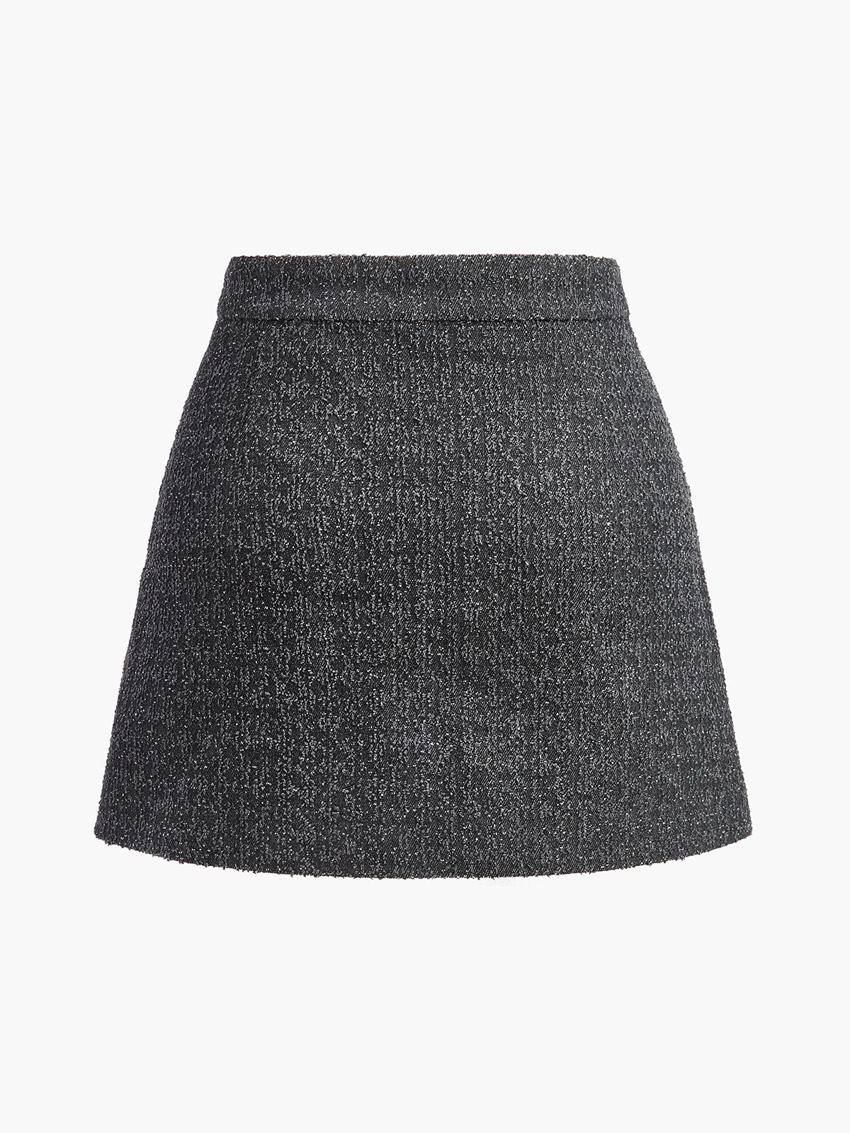 Metal Bow Denim Mini Skirt-Chicvia