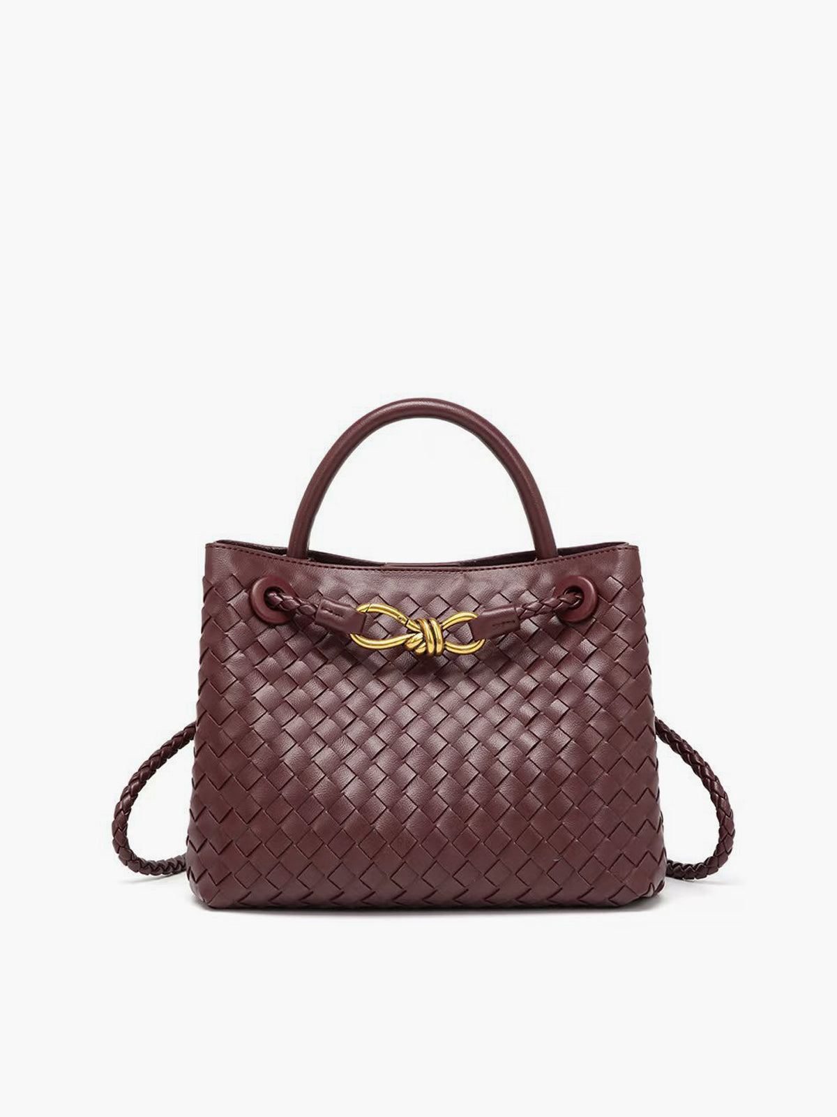 Metal Twist Detail Handle Bag-Chicvia