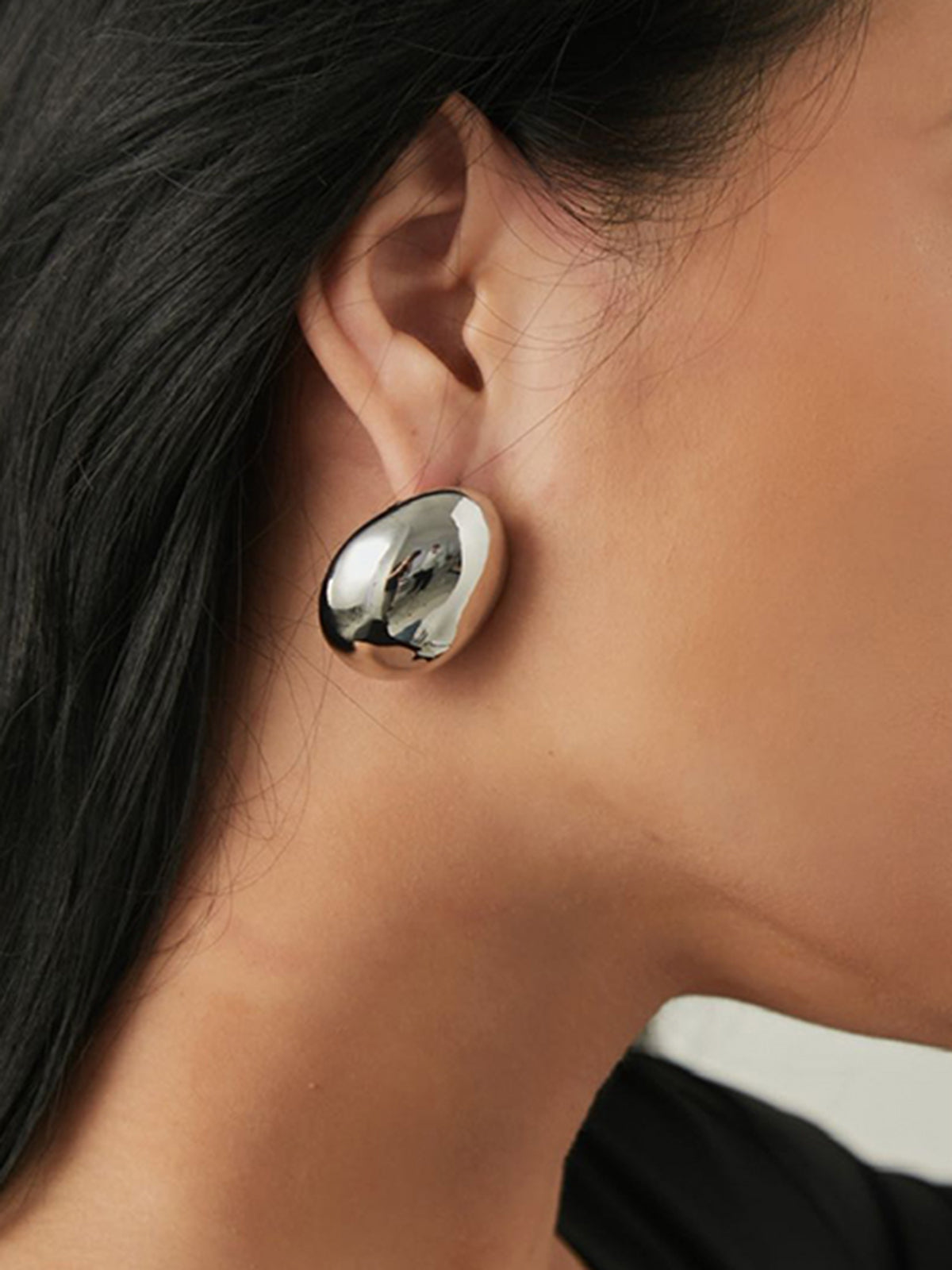 Minimalist Oval Stud Earrings-Chicvia