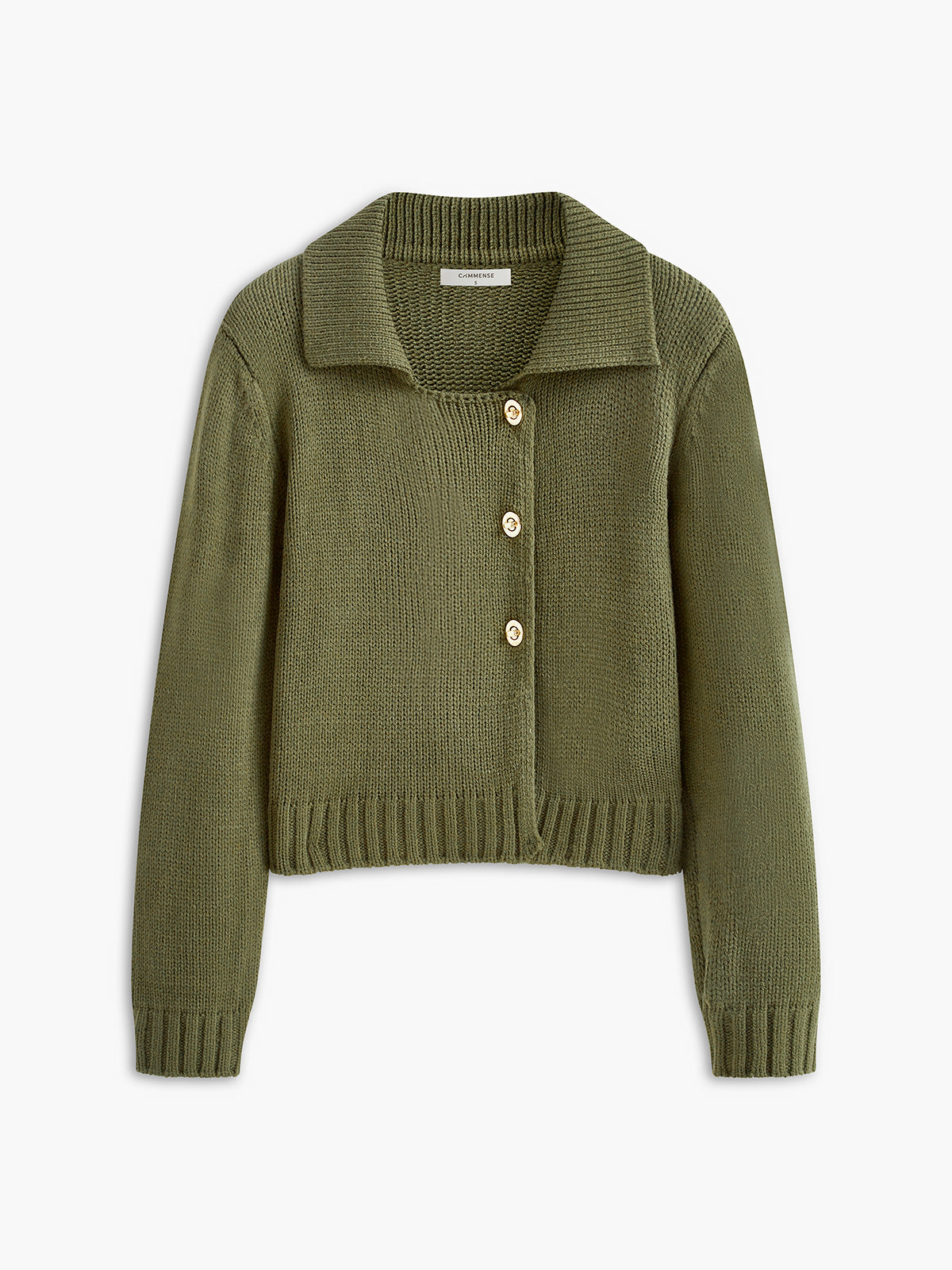 Elegant Metal Lapel Sweater-Chicvia