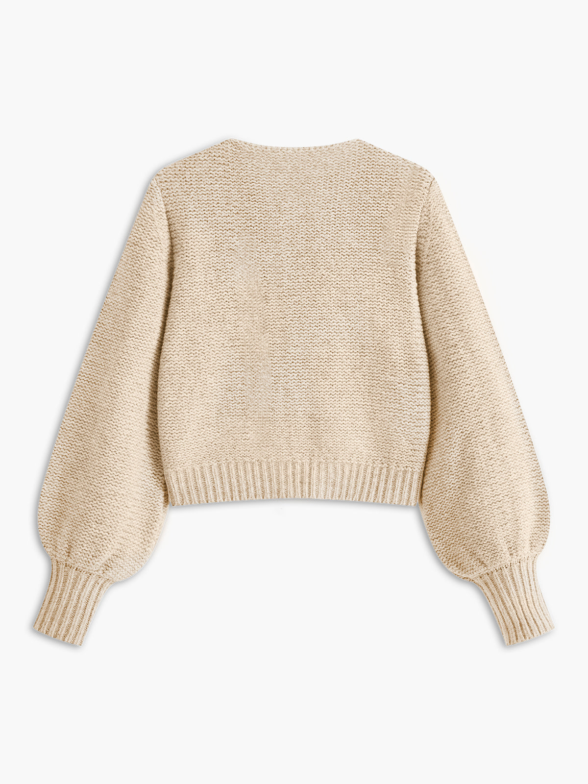 Crew Neck Bow Knit Top-Chicvia