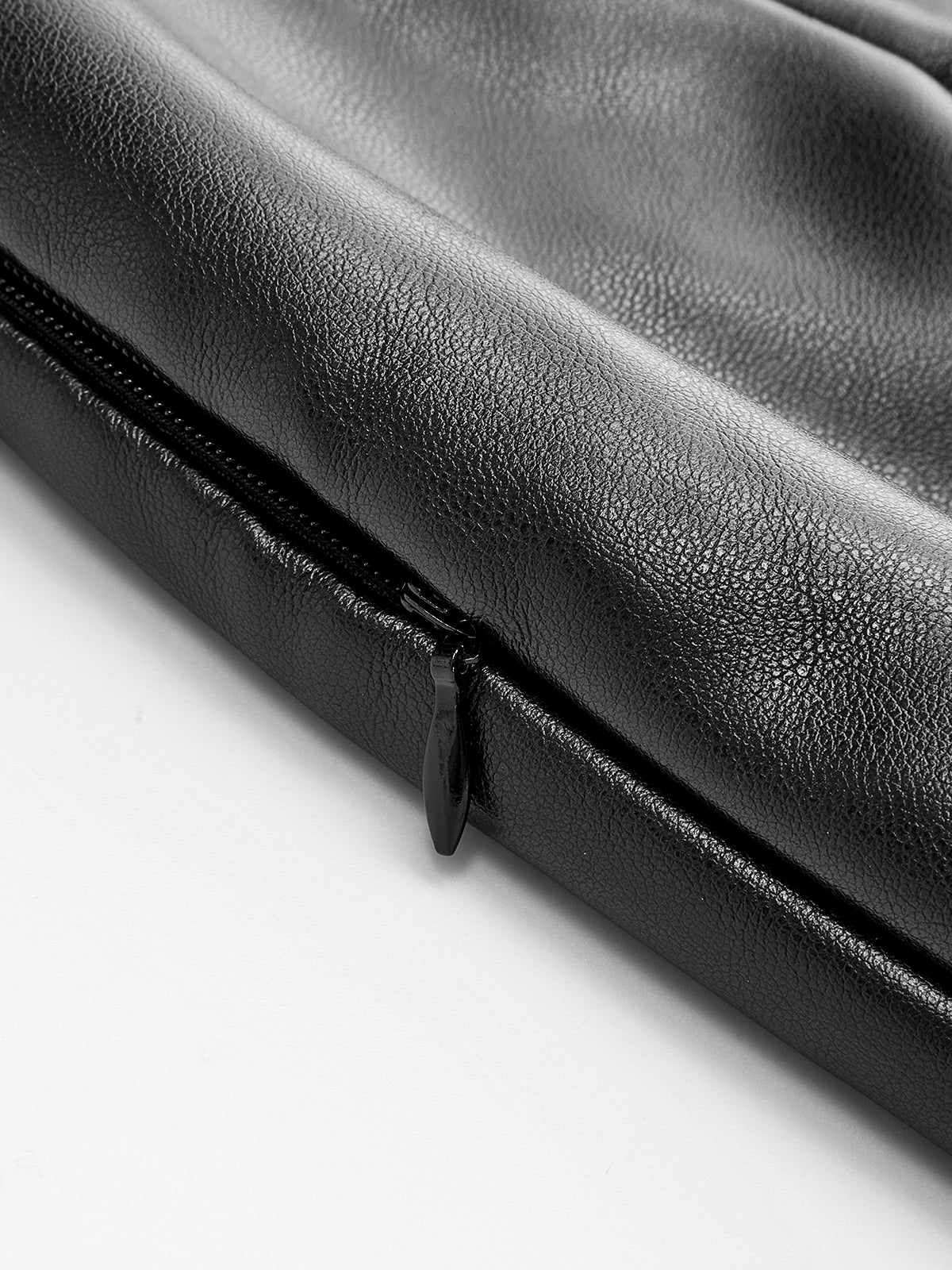 Faux Leather Pleated Panel Skirt-Chicvia