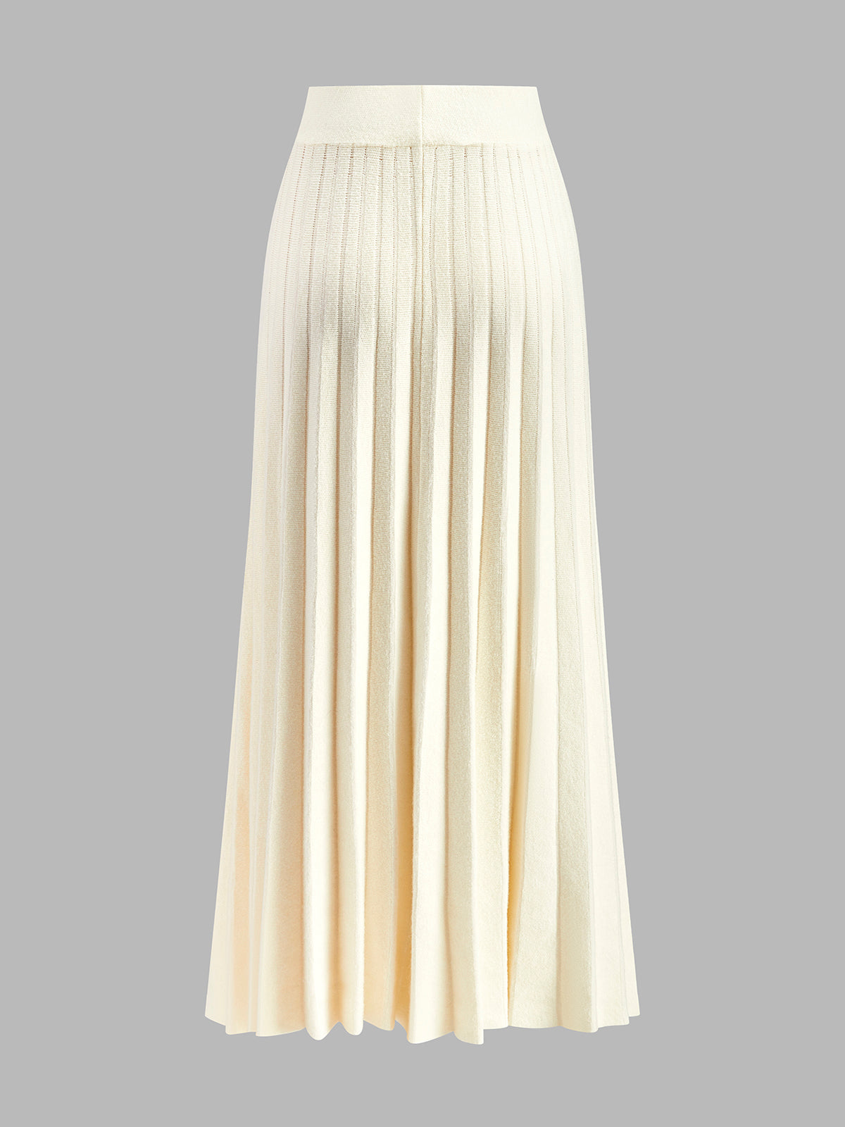 Minimalist Pleated Knit Skirt-Chicvia