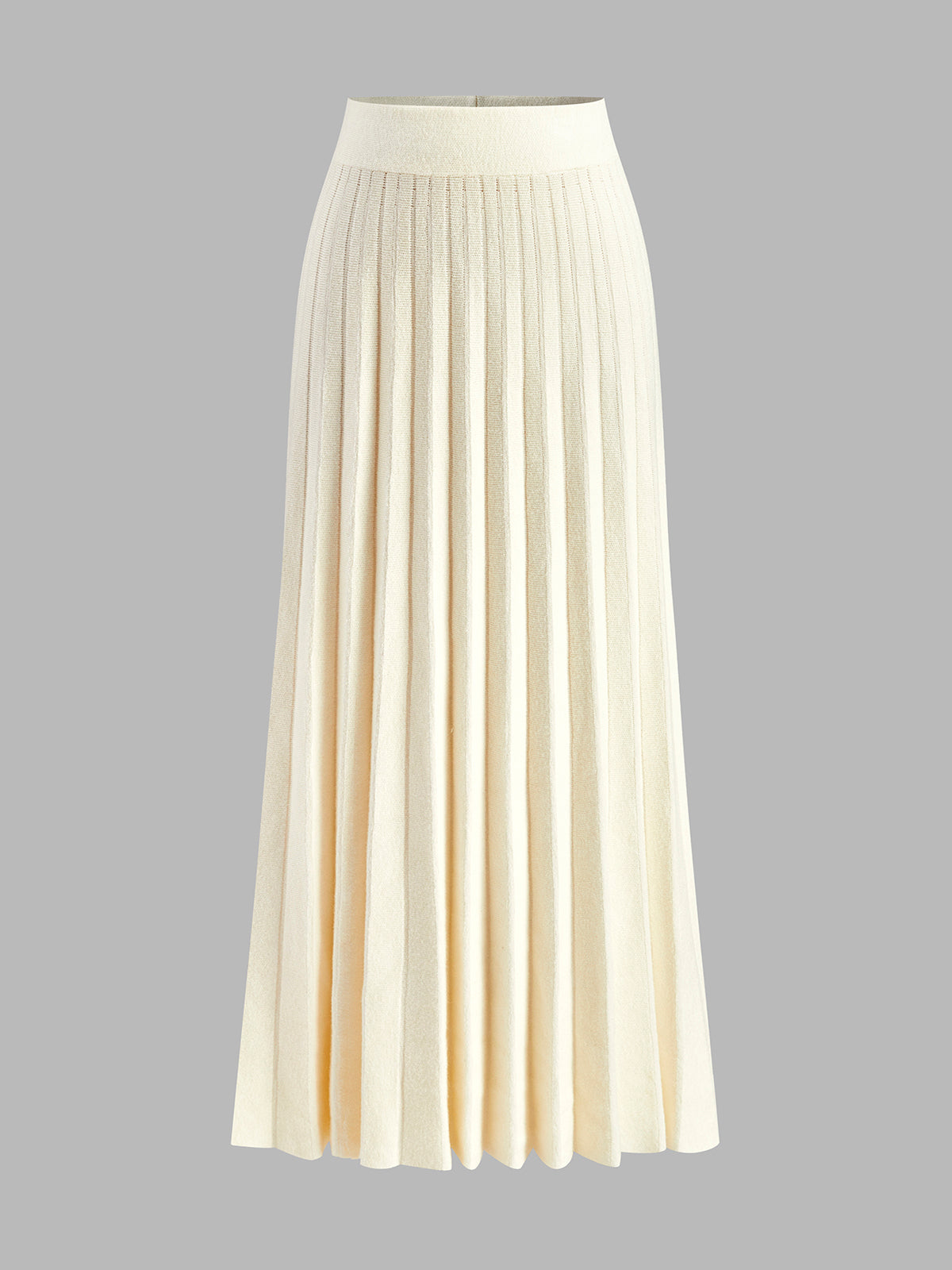 Minimalist Pleated Knit Skirt-Chicvia