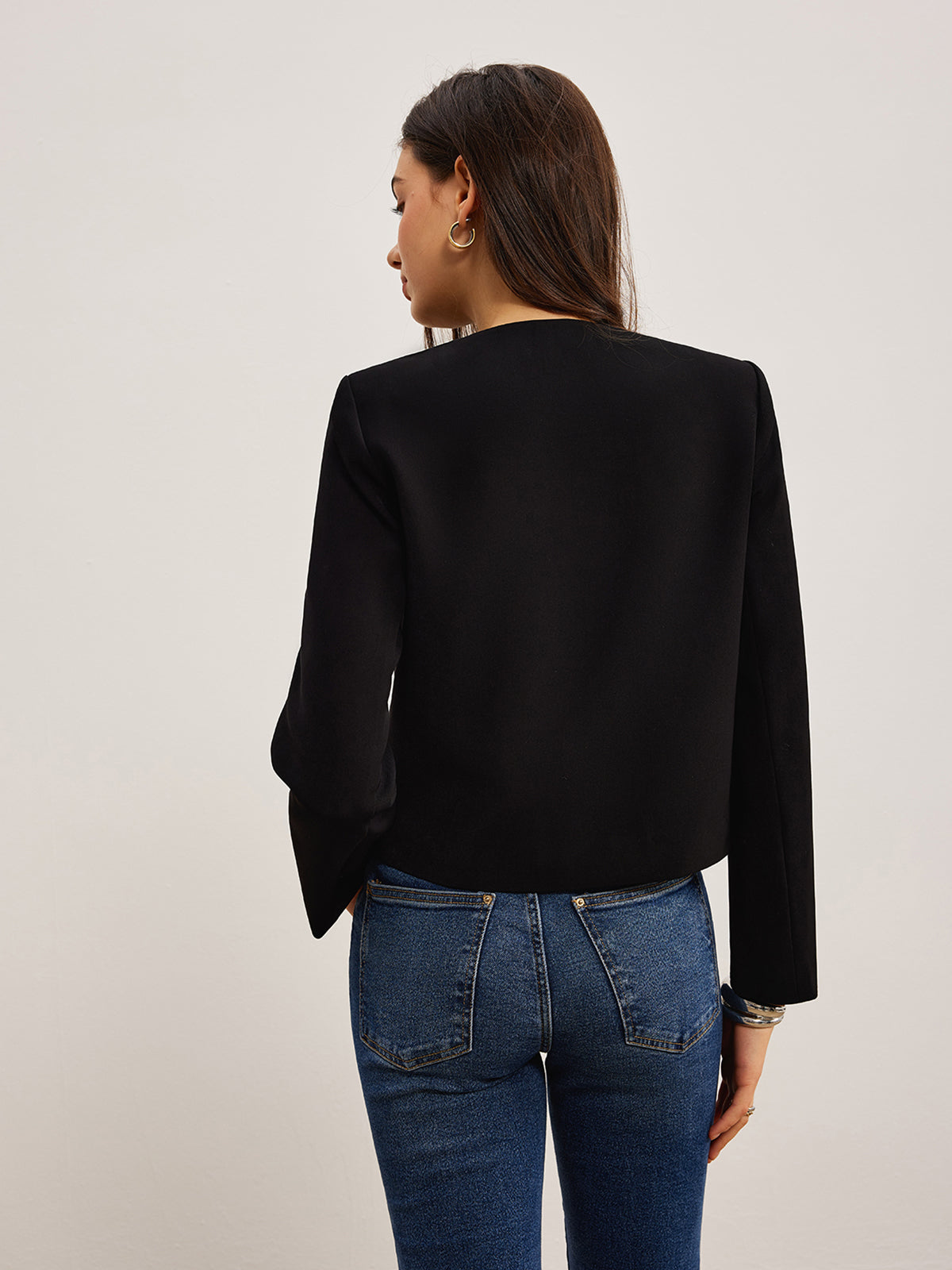 Heart-Button Regular Fit Jacket-Chicvia