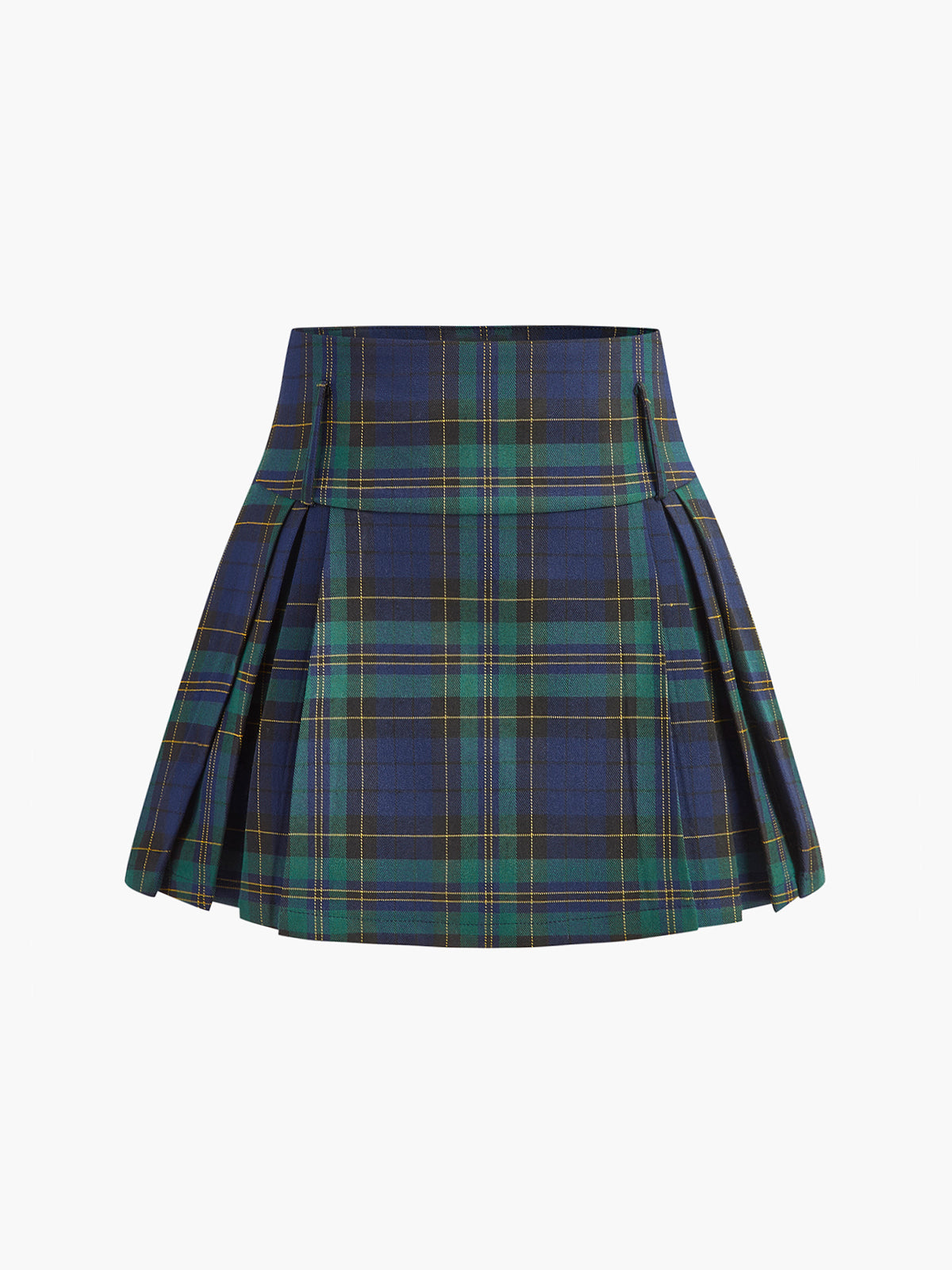 Checked Zipper Mini Skirt-Chicvia