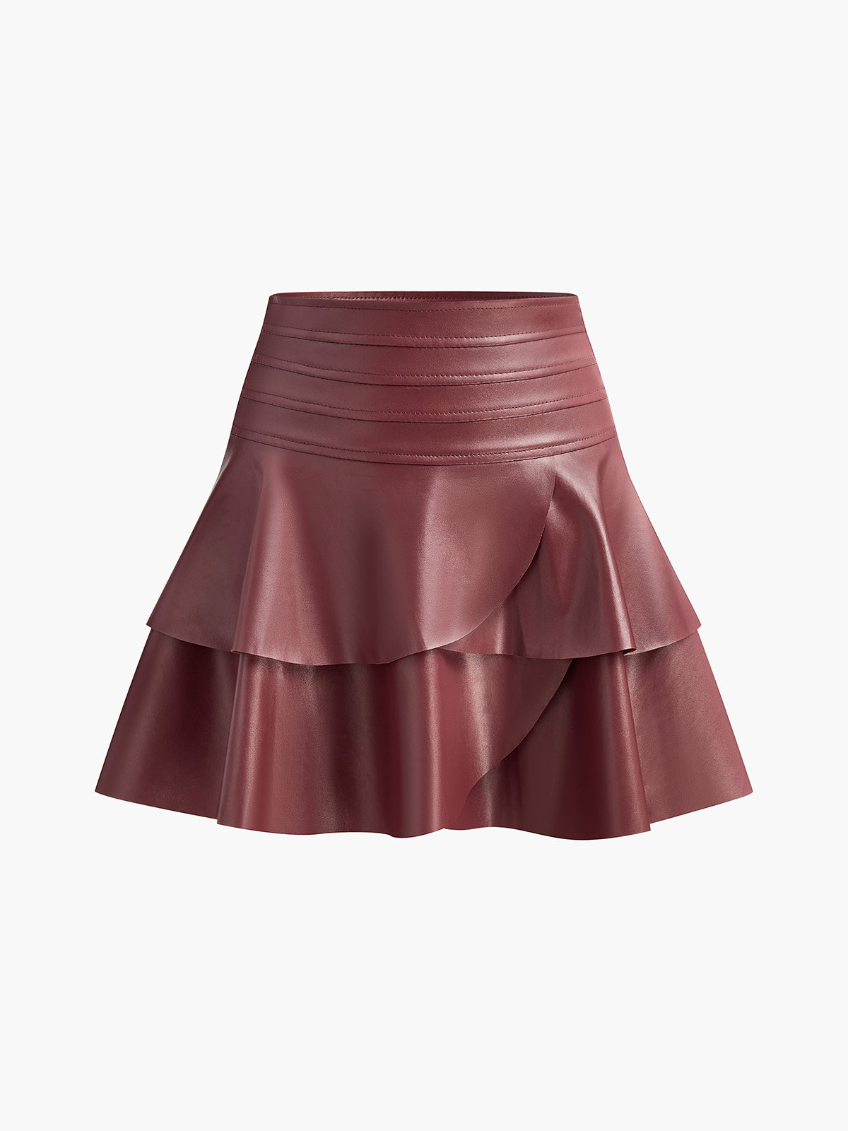 High-Waist Ruffle Skirt-Chicvia