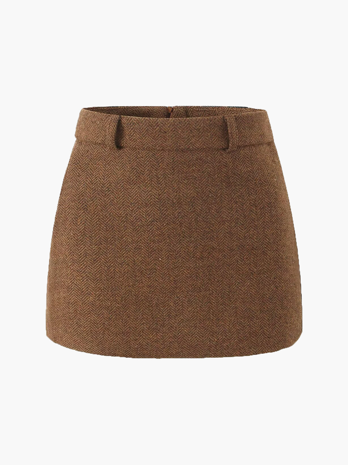 Plain Chevron Mini Skirt-Chicvia