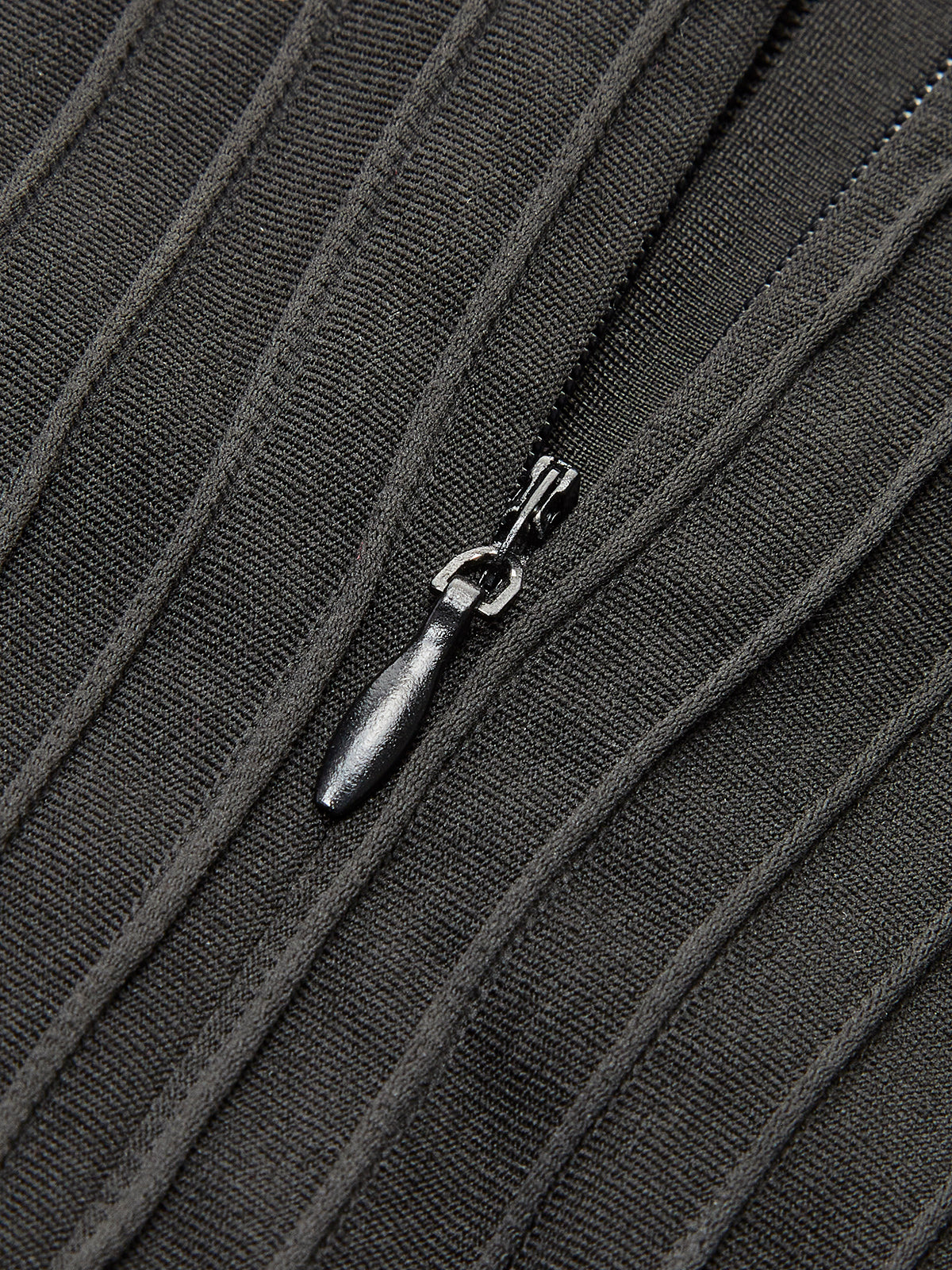 Pleated Faux Leather Panel Dress-Chicvia