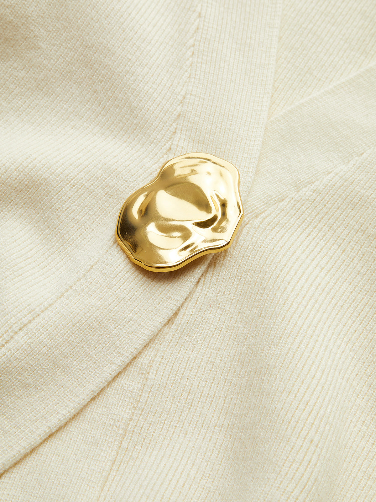 Golden Button Plain Cardigan-Chicvia